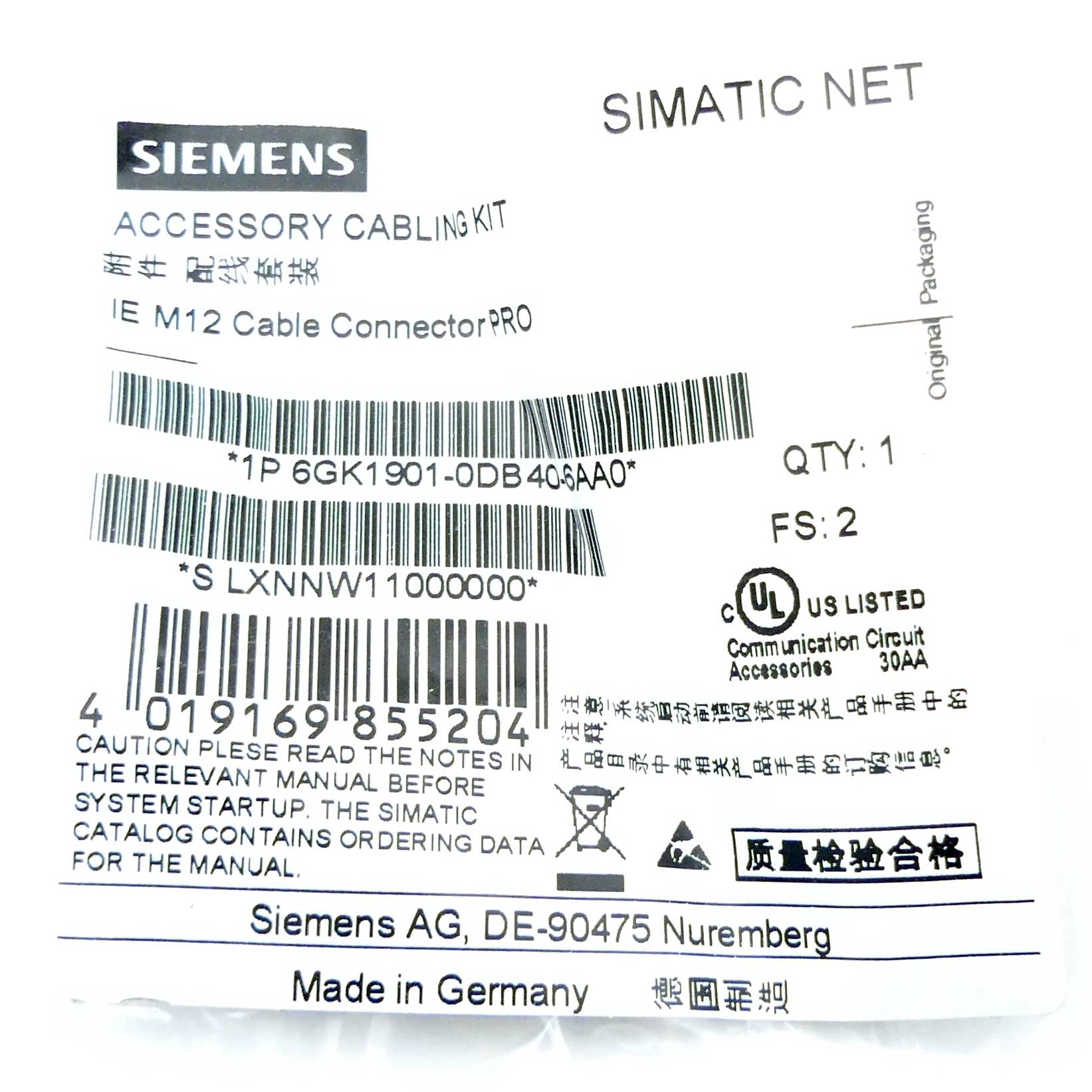 Siemens Kabelstecker 6GK1901-0DB40-6AA0 (6GK1901-0DB40-6AA0)