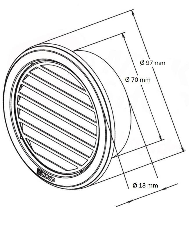 Edelstahl Lüftungsgitter rund Insektennetz Abluft Zuluft Ø 75 mm
