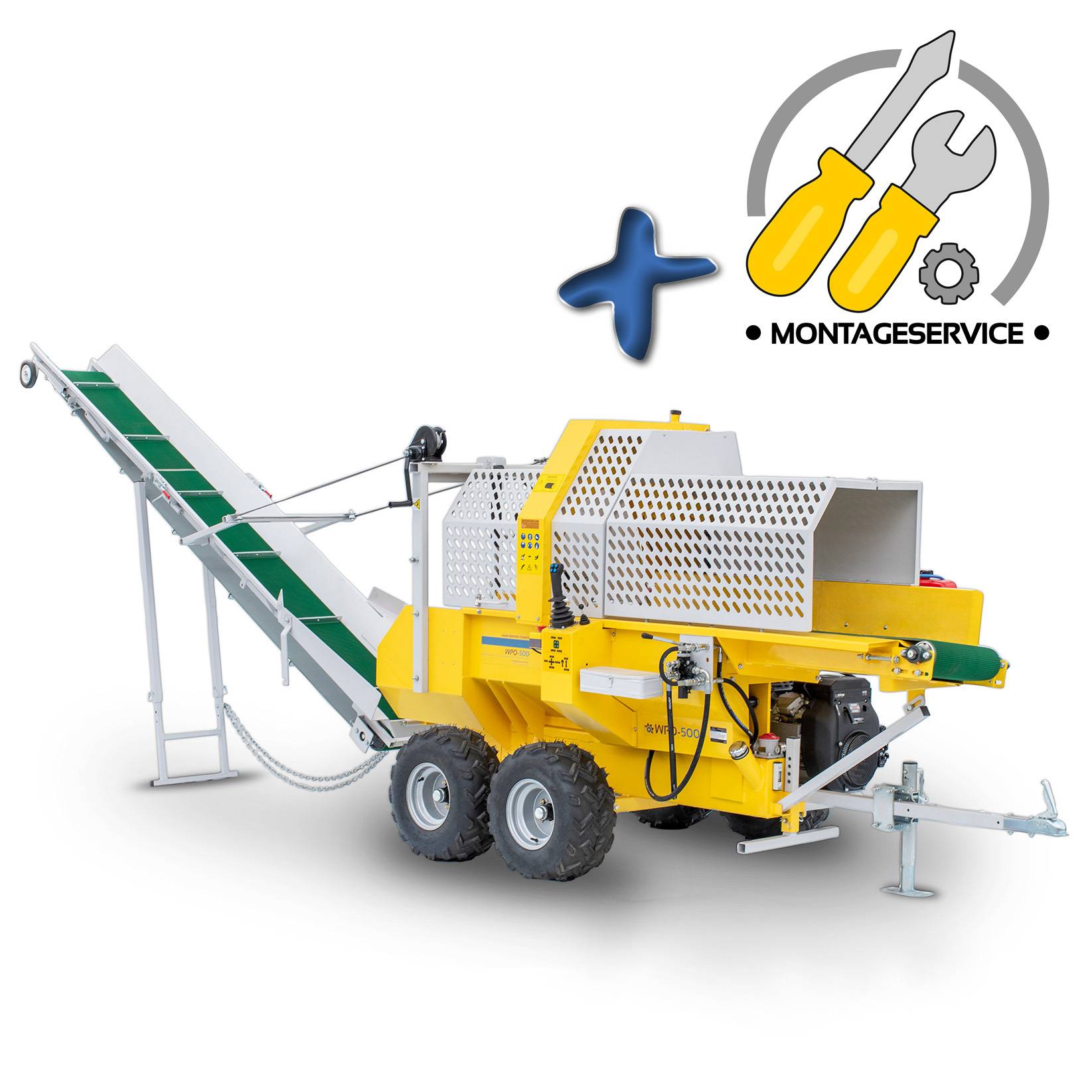 BAMATO 30 to Sägespaltautomat WPO-500 mit Joystick-Steuerung, Förderband &amp Montageservice