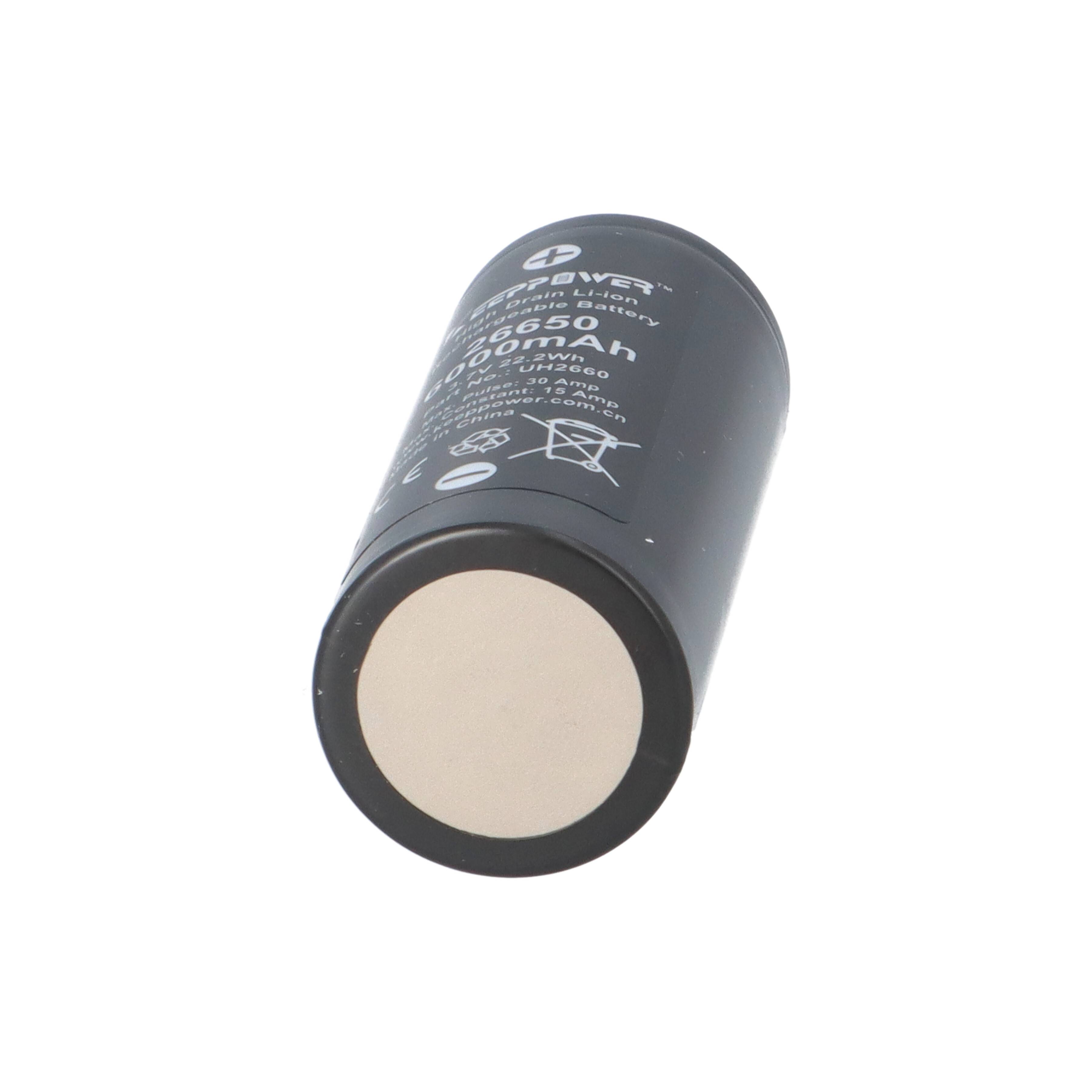 Keeppower 26650 Akku 6000mAh 3.6V Li-Ion | UH2660 Hochkapazitätszelle