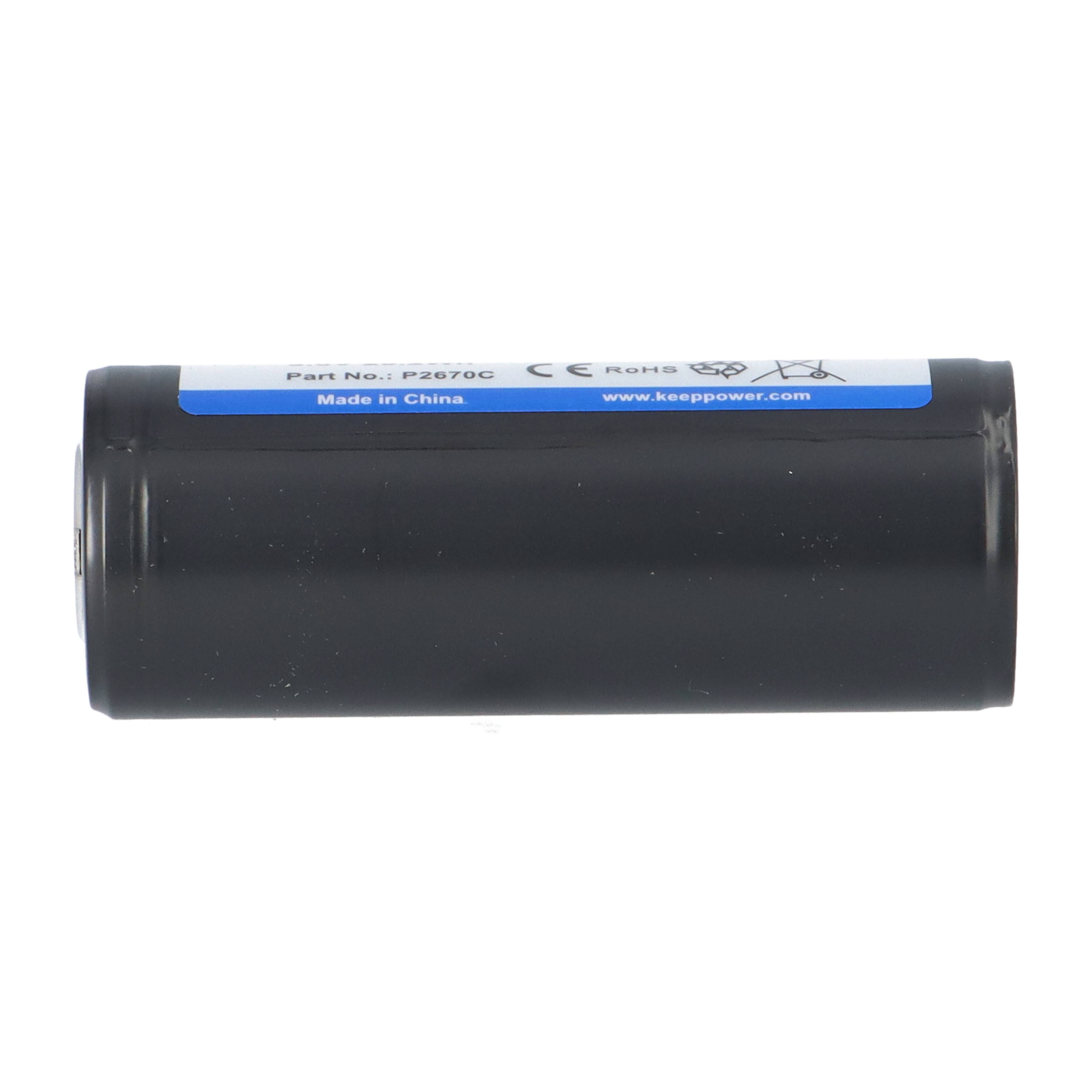 Keeppower 26650 Akku 7000 mAh 3.6 V Li-Ion mit Schutzschaltung | P2670C