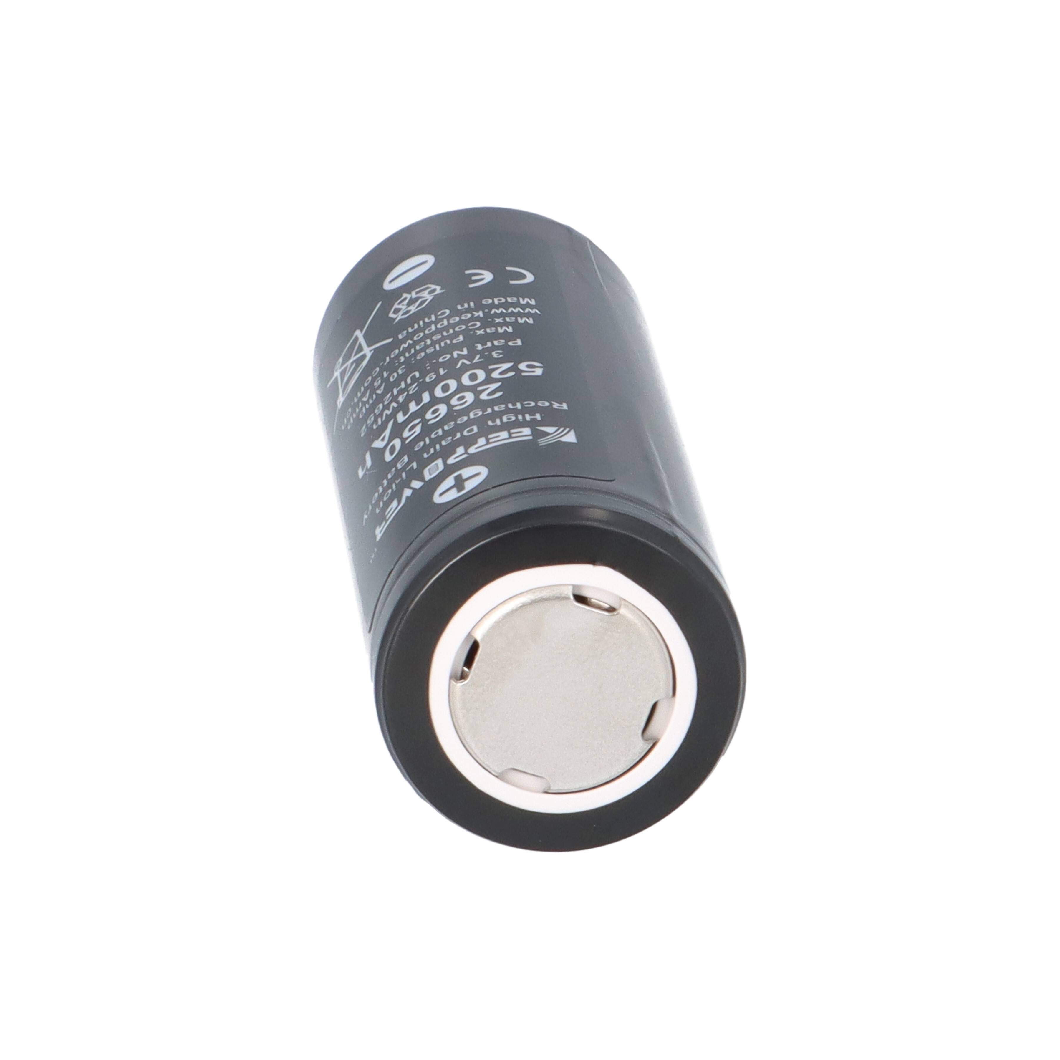 Keeppower UH2655 26650 Akku 5500 mAh 3.6 V | Li-Ion Hochstromzelle ohne Schutz