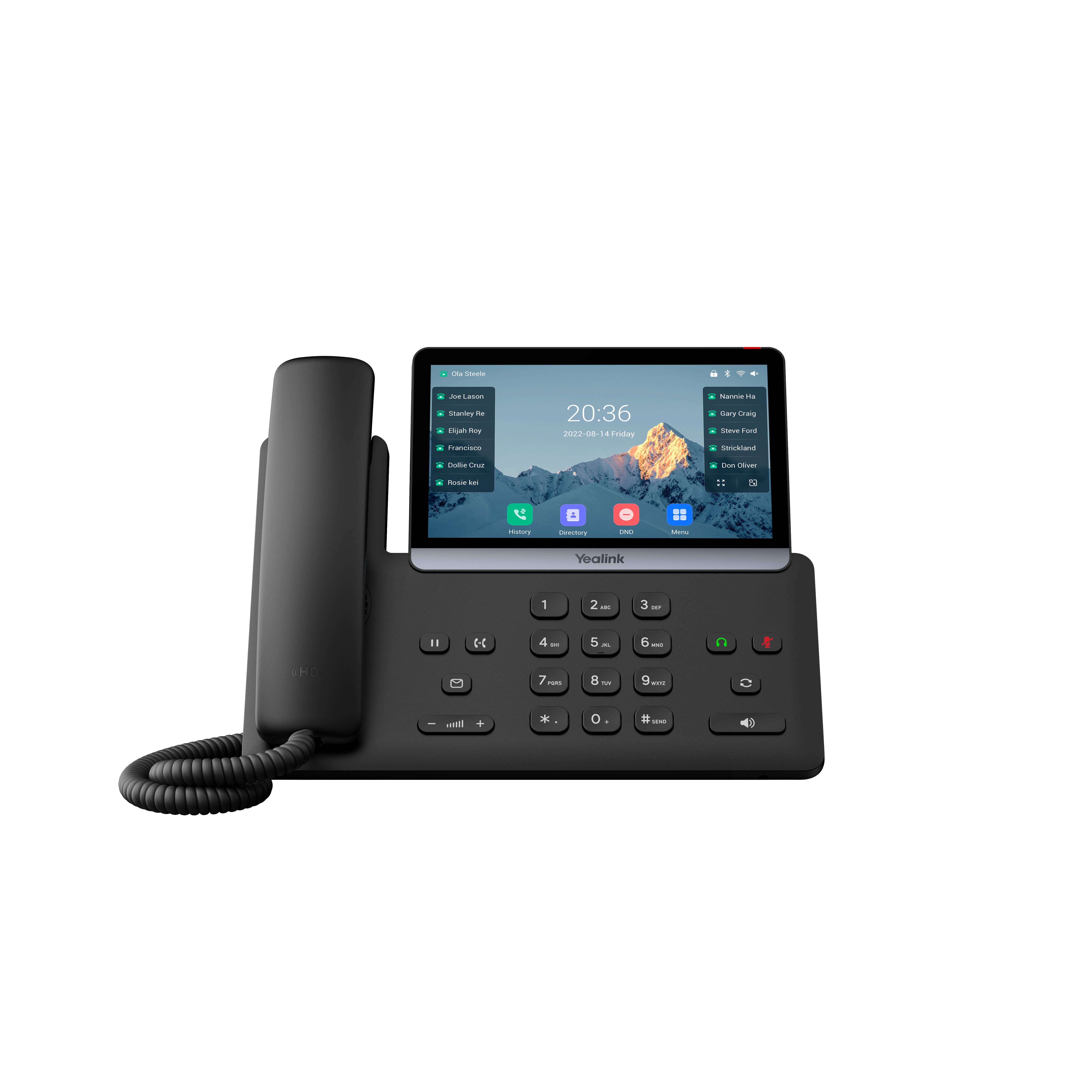 Yealink -SIP-T77U, IP-Telefon, Schwarz, Drahtgebundenes & drahtloses Handgerät, Tisch/Bank, 1000 Eintragungen, Tasten