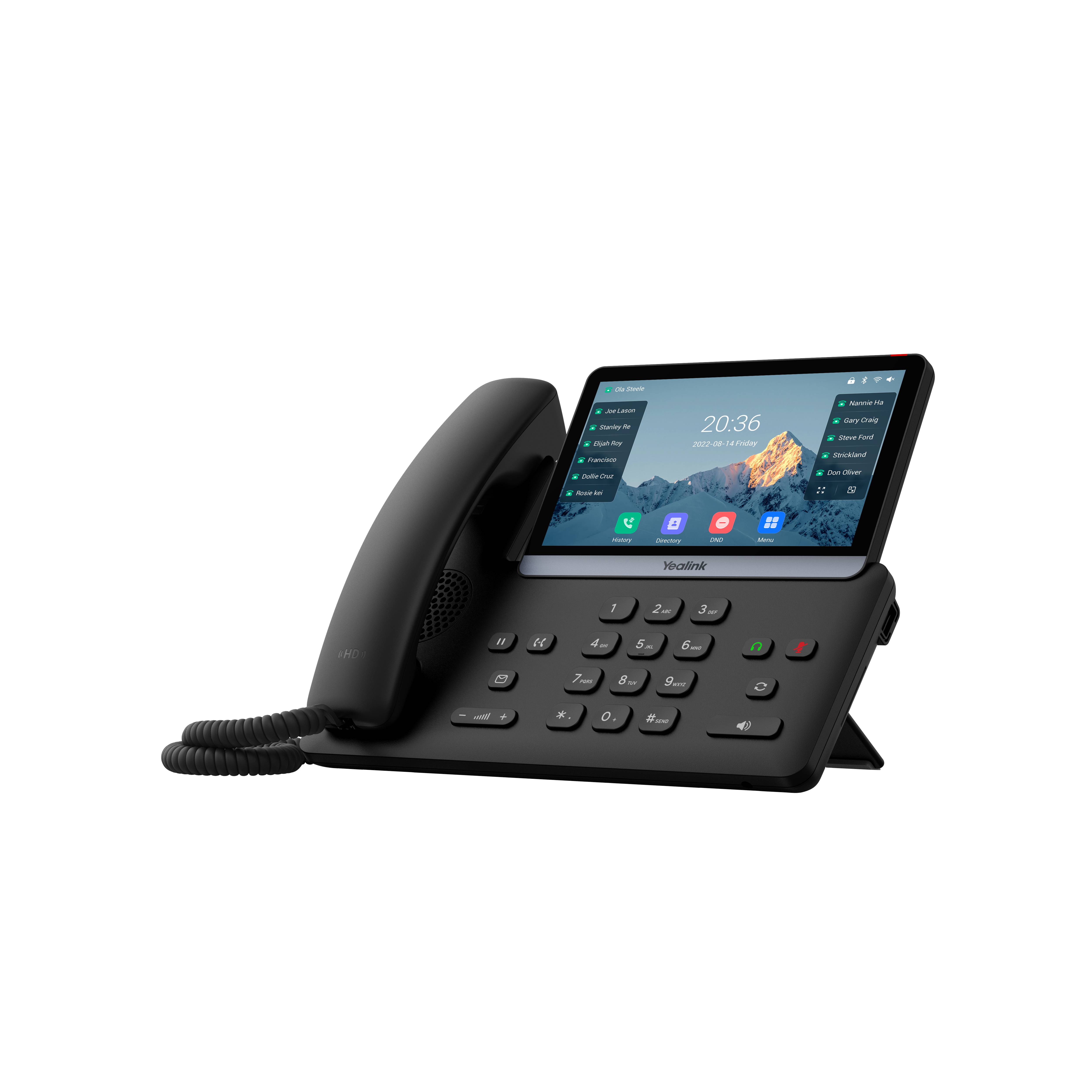 Yealink -SIP-T77U, IP-Telefon, Schwarz, Drahtgebundenes & drahtloses Handgerät, Tisch/Bank, 1000 Eintragungen, Tasten