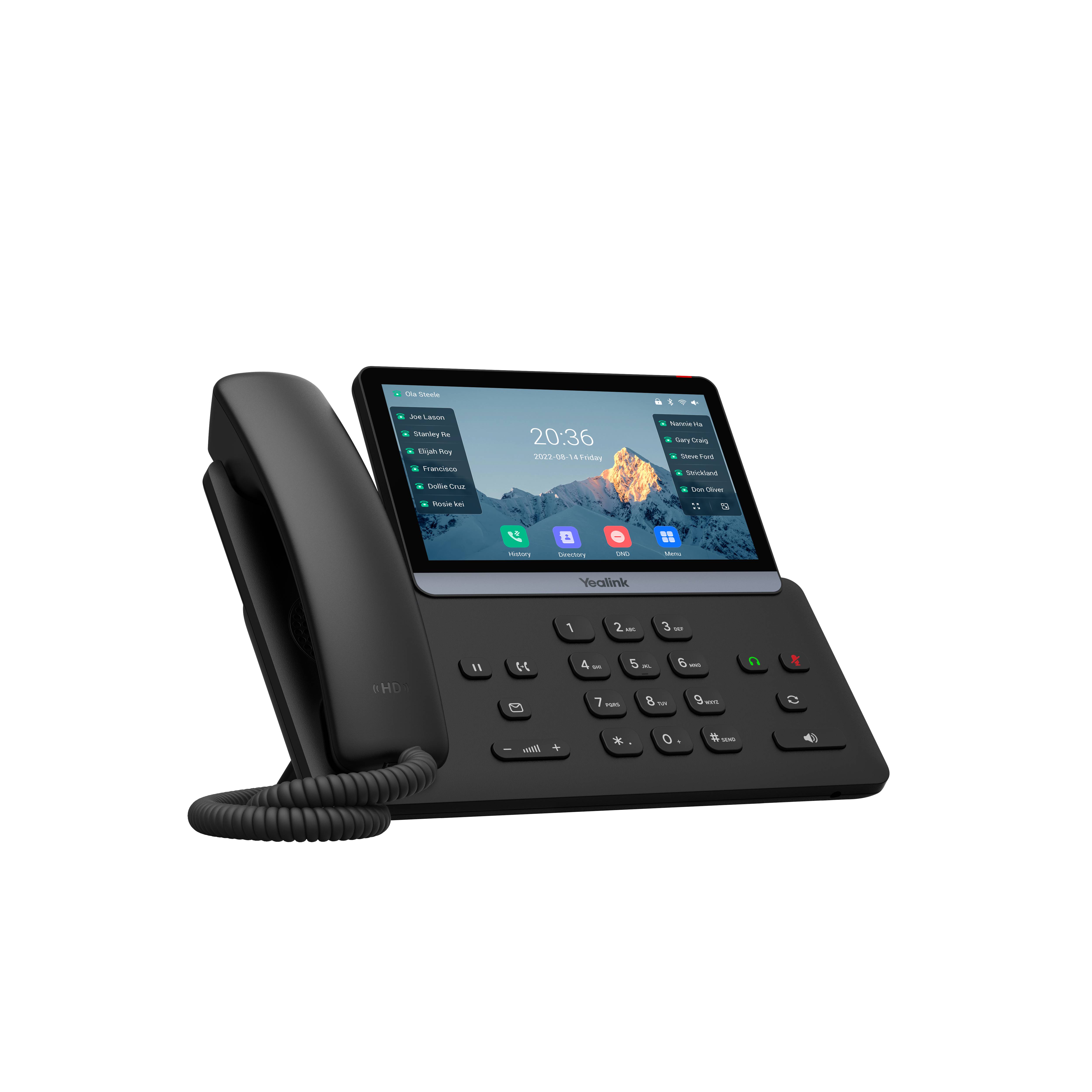 Yealink -SIP-T77U, IP-Telefon, Schwarz, Drahtgebundenes & drahtloses Handgerät, Tisch/Bank, 1000 Eintragungen, Tasten