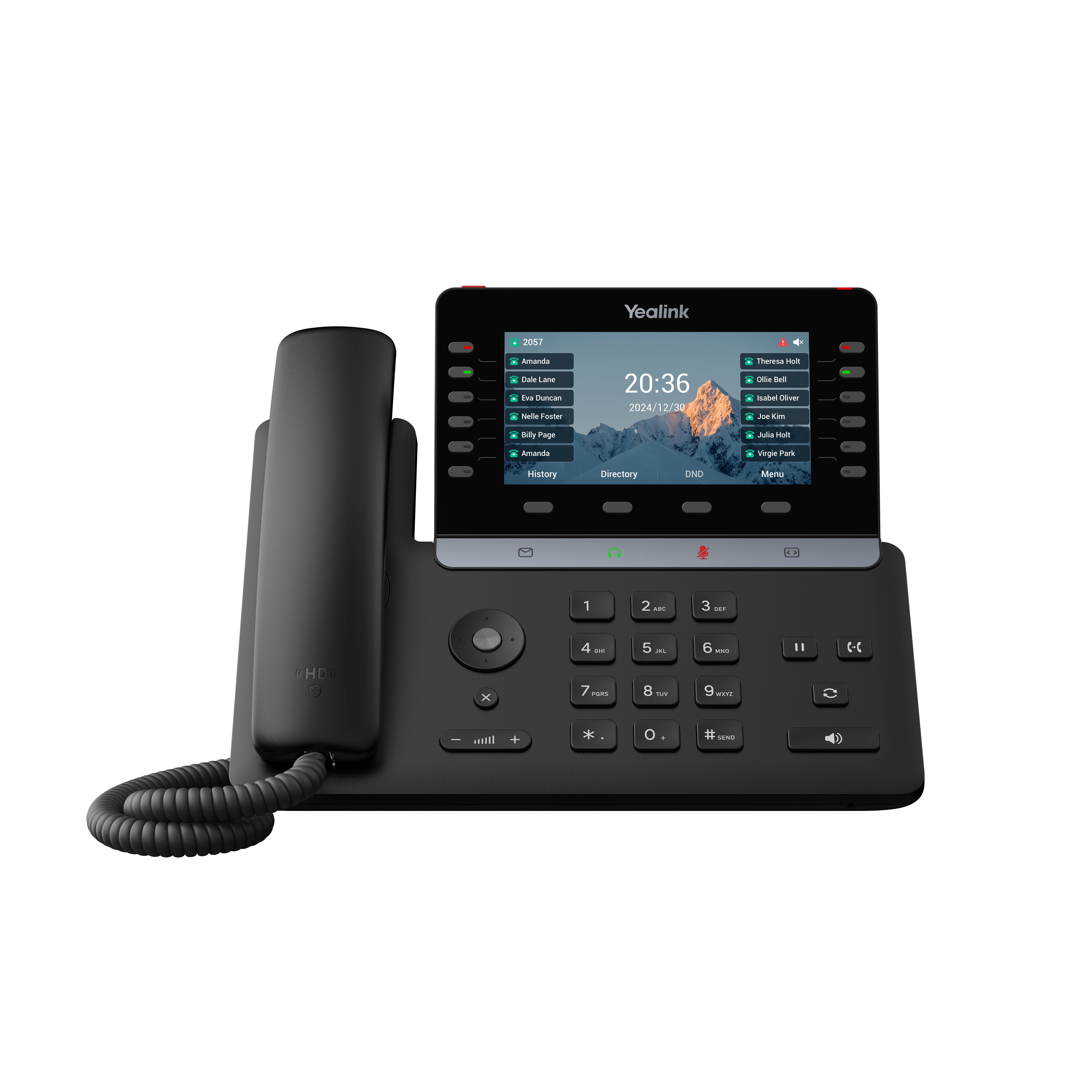 Yealink -SIP-T85W, IP-Telefon, Schwarz, Drahtgebundenes & drahtloses Handgerät, Tisch/Bank, 1000 Eintragungen, Tasten