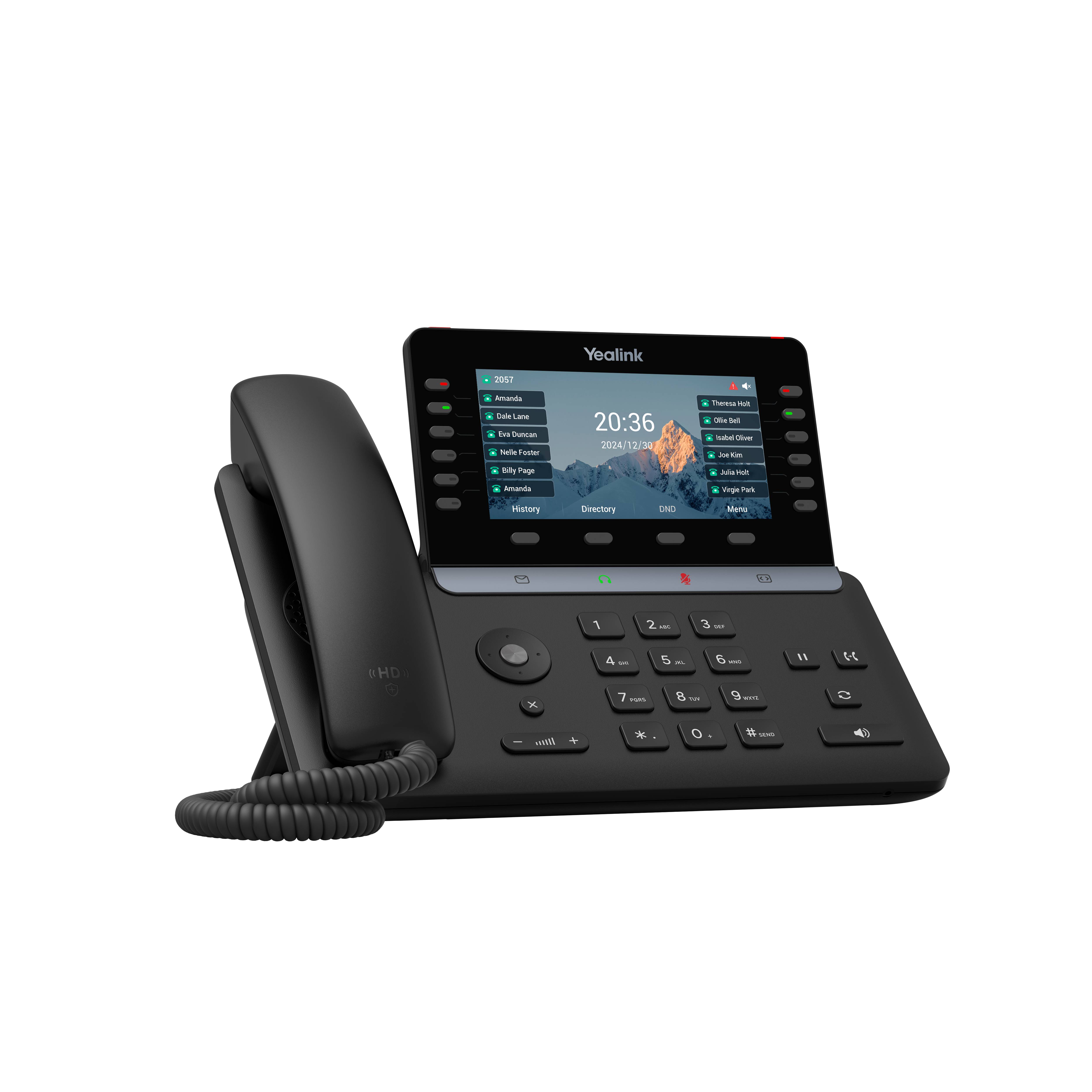 Yealink -SIP-T85W, IP-Telefon, Schwarz, Drahtgebundenes & drahtloses Handgerät, Tisch/Bank, 1000 Eintragungen, Tasten