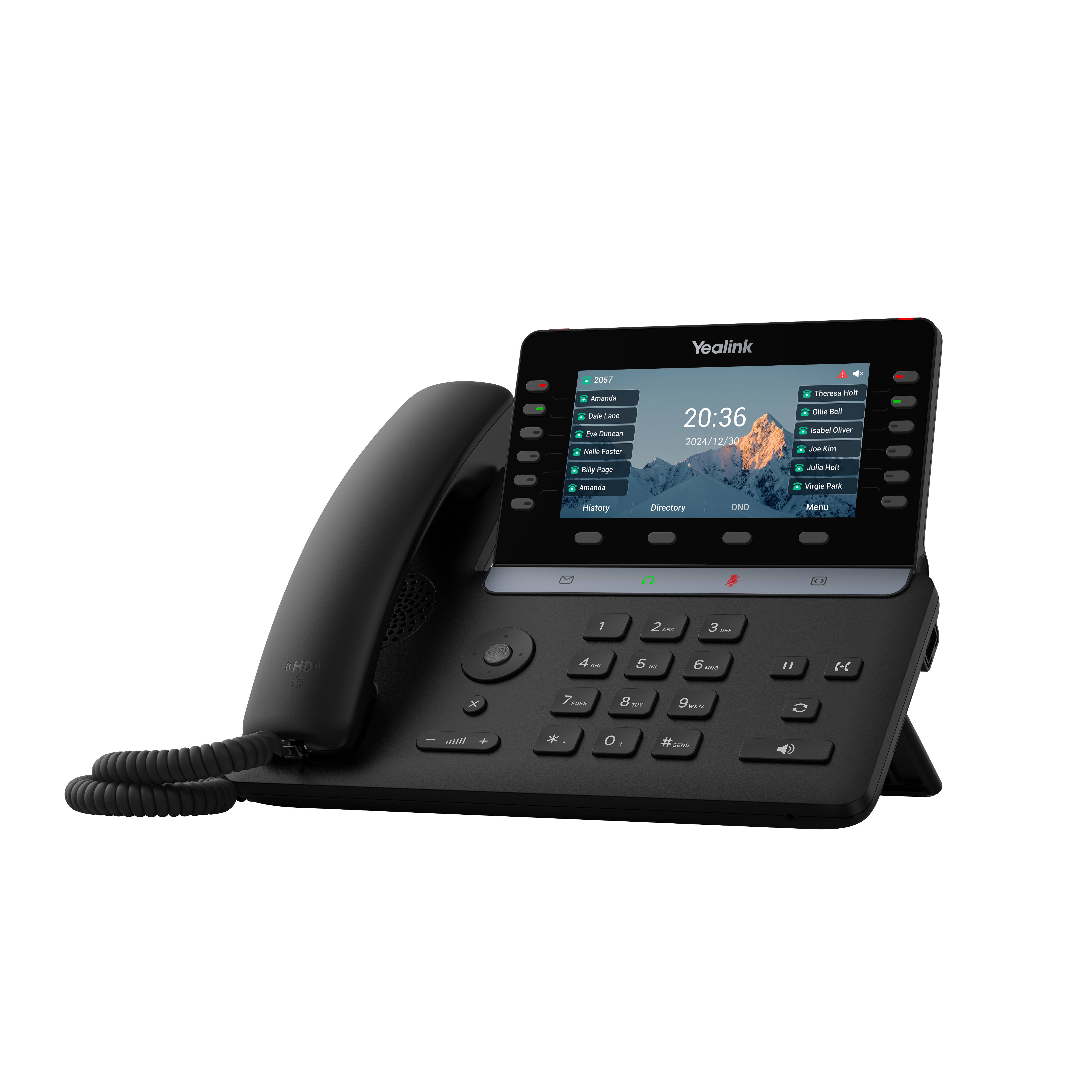 Yealink -SIP-T85W, IP-Telefon, Schwarz, Drahtgebundenes & drahtloses Handgerät, Tisch/Bank, 1000 Eintragungen, Tasten