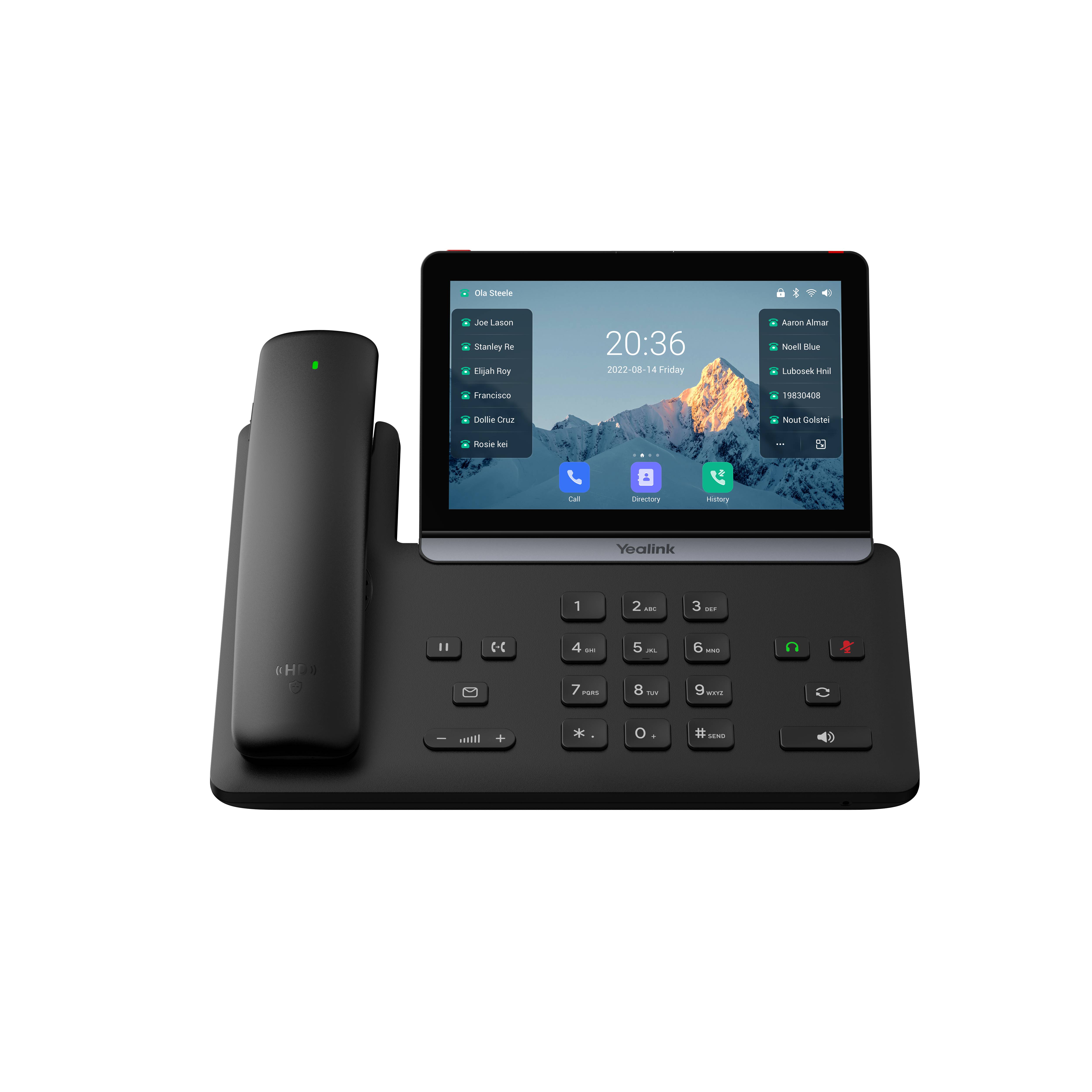 Yealink -SIP-T88W Pro, IP-Telefon, Schwarz, Drahtgebundenes & drahtloses Handgerät, Tisch/Bank, Android, 1000 Eintragungen