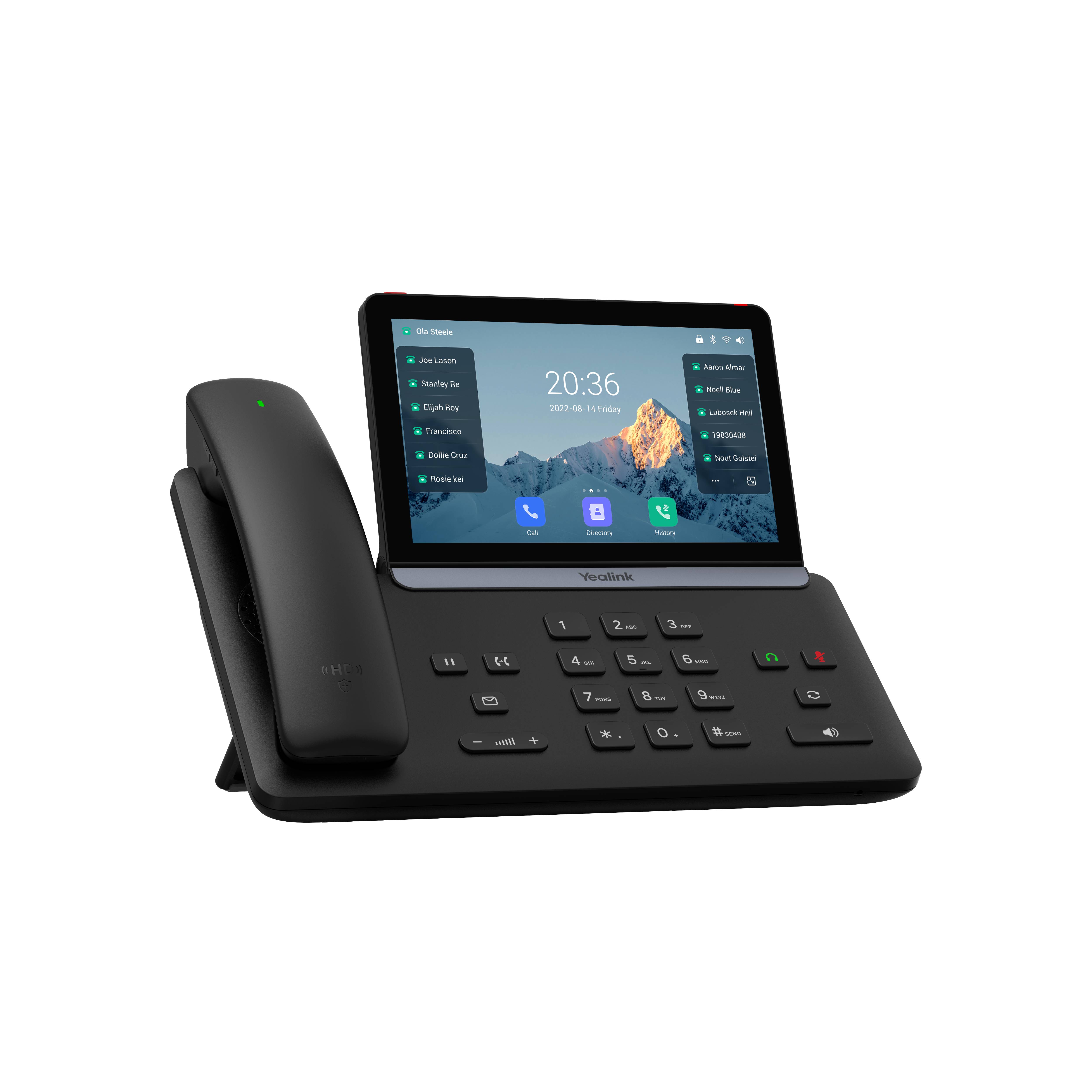 Yealink -SIP-T88W Pro, IP-Telefon, Schwarz, Drahtgebundenes & drahtloses Handgerät, Tisch/Bank, Android, 1000 Eintragungen