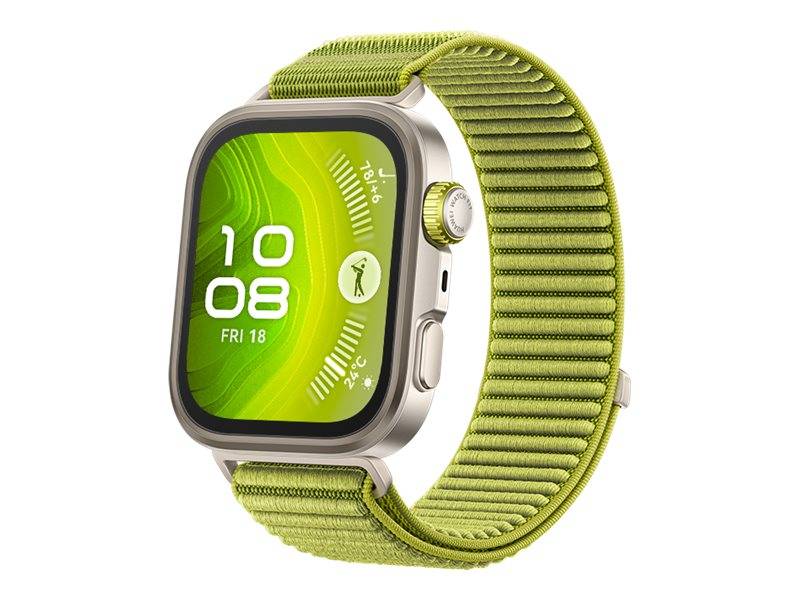 Huawei Watch Fit 4 Pro - Aluminiumlegierung - intelligente Uhr mit Riemen - Nylon - grün - Handgelenkgröße: 130-210 mm -