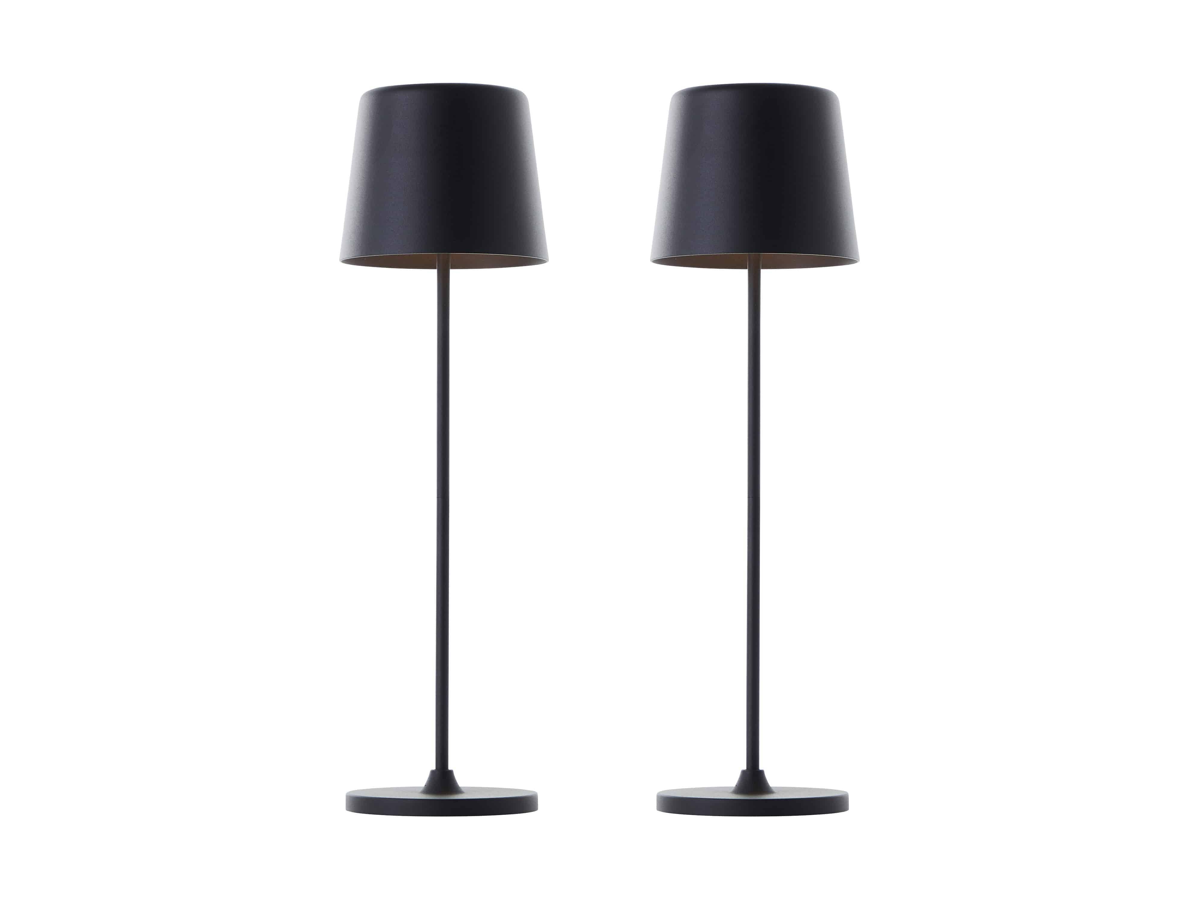 BRILLIANT LED-Akku-Tischleuchte Kaami, 2 W, 310 lm, 3000 K, schwarz, 2er Set