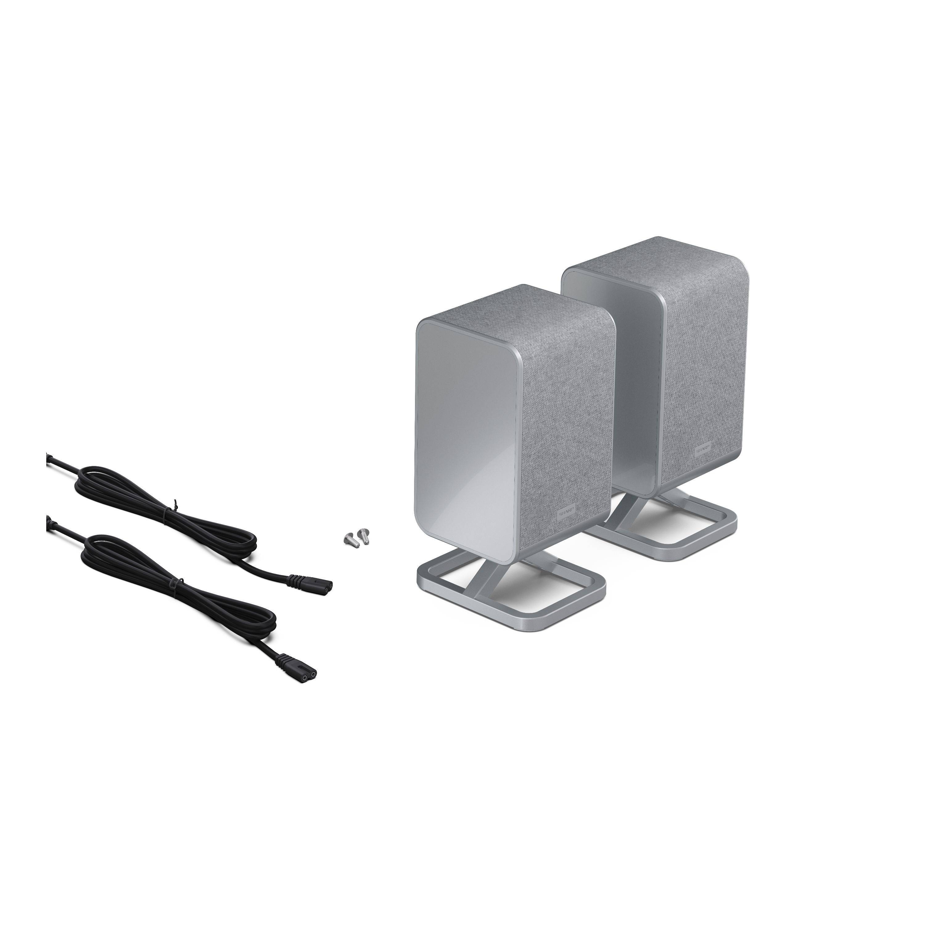 Sharp HT-SPR52021 2.0.2 Dolby Atmos Rear-Lautsprecher kabellos 200 W, kompatibel mit HT-SBW53121 & HT-SBW55121