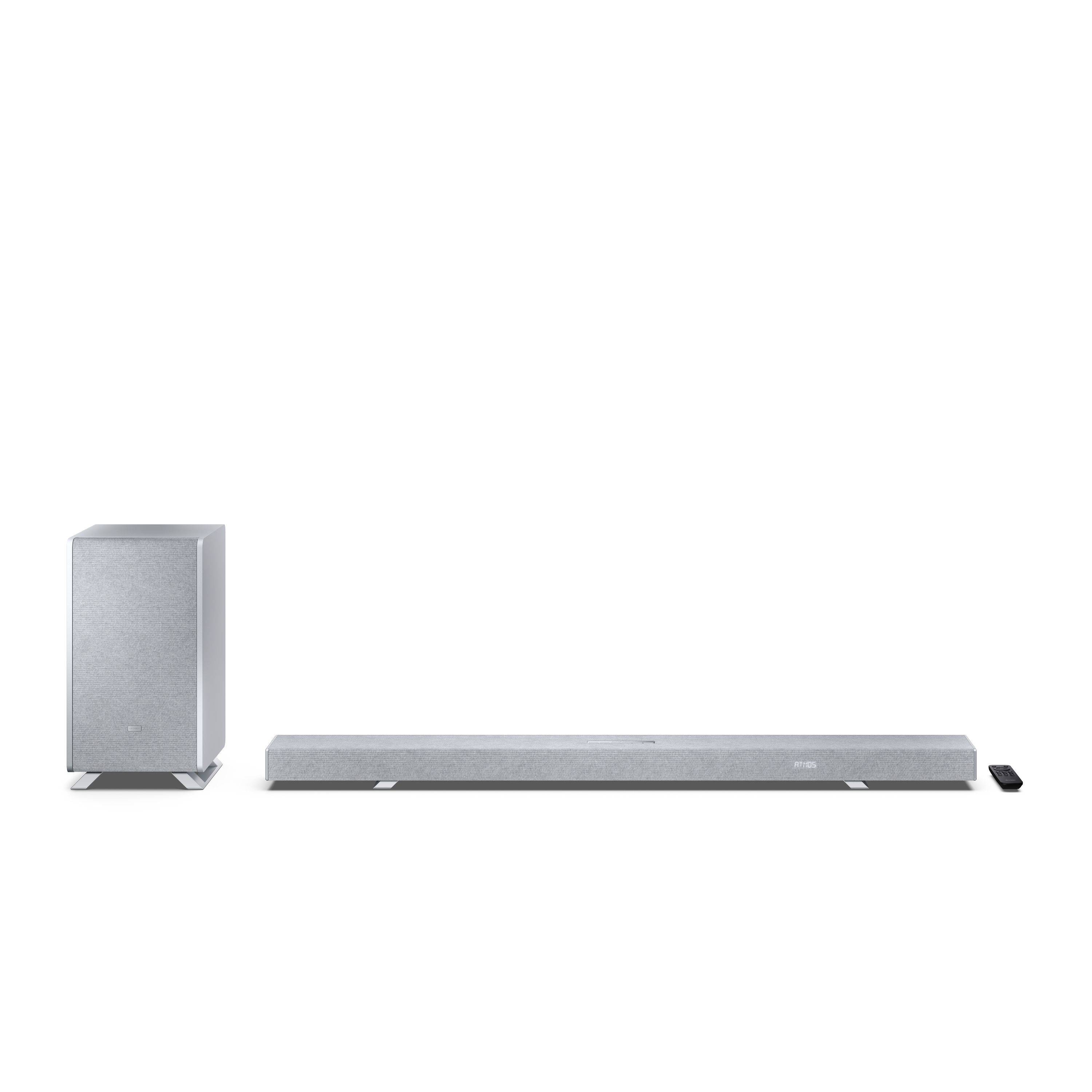 Sharp HT-SBW55121 Dolby Atmos Soundbar 5.1.2 mit DTS:X, kabellosem Subwoofer, HDMI eARC und Bluetooth 5.3