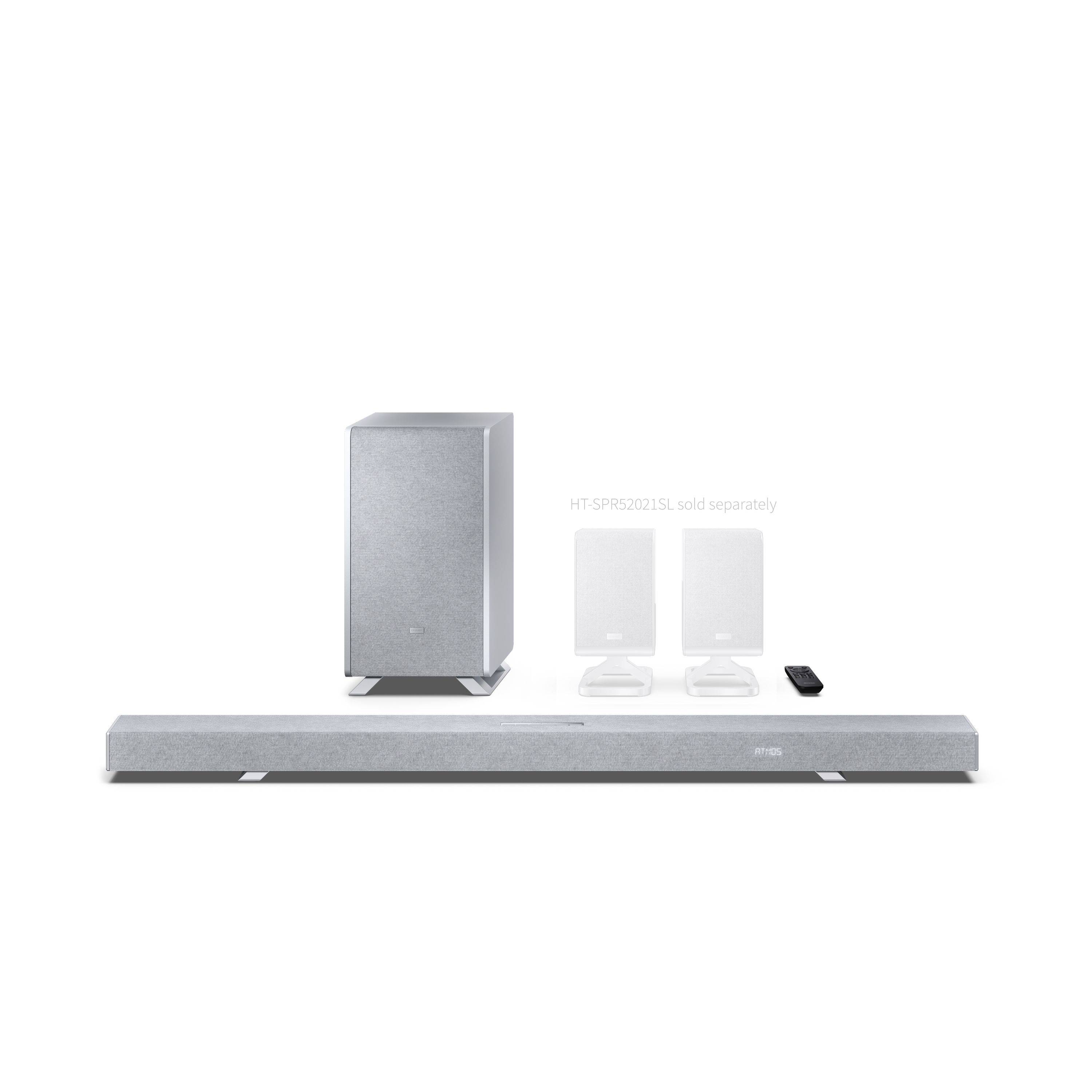 Sharp HT-SBW55121 Dolby Atmos Soundbar 5.1.2 mit DTS:X, kabellosem Subwoofer, HDMI eARC und Bluetooth 5.3