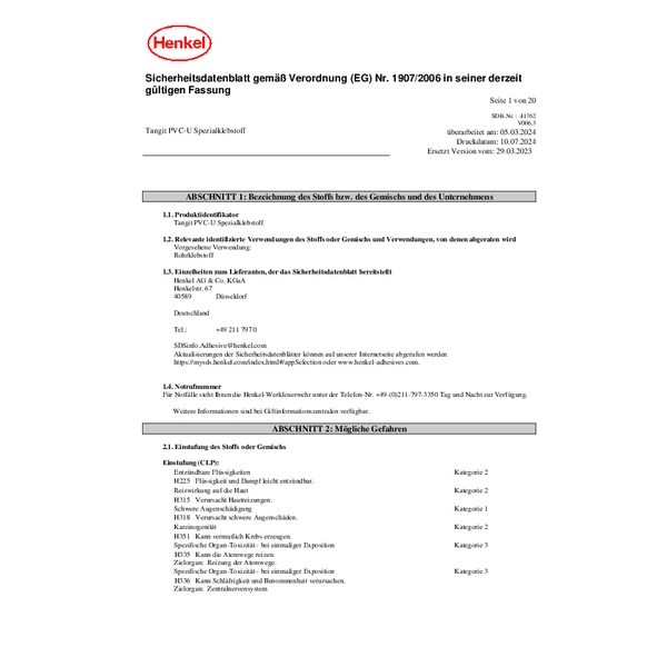 Spezial-Klebstoff Tangit Hart-PVC Dose 250g Henkel - Artikel: 4015000074773 Spezial-Klebstoff Tangit Hart-PVC Dose 250g Henkel - Artikel: 4015000074773