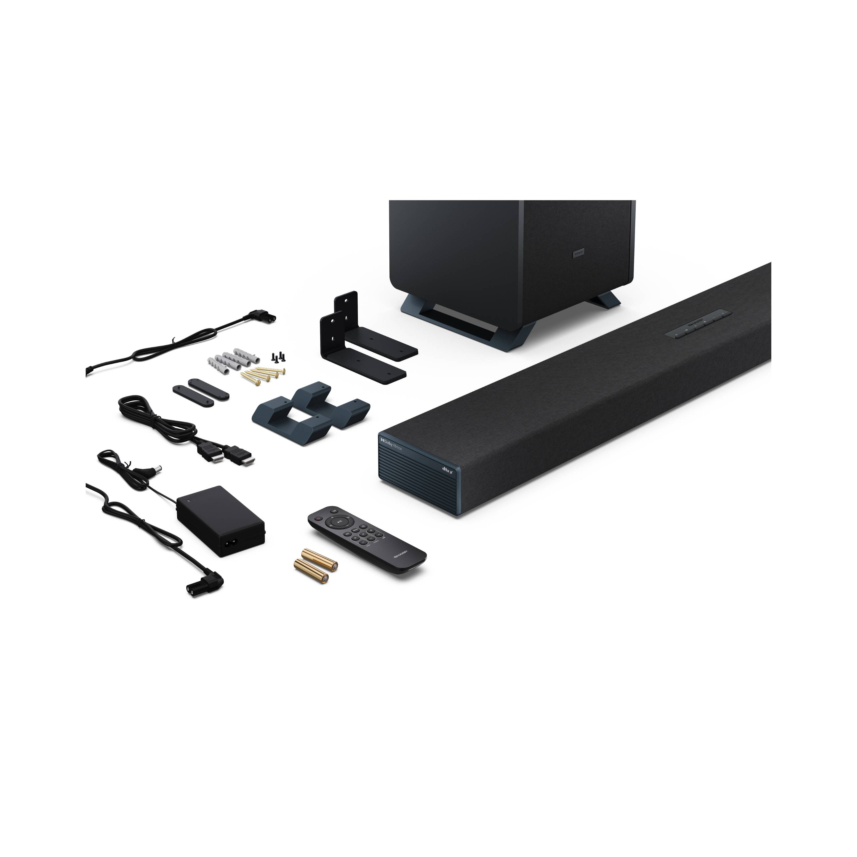 Sharp HT-SBW53121 3.1.2 Dolby Atmos Soundbar mit DTS:X, kabellosem Subwoofer, Bluetooth 5.3 und HDMI eARC