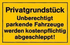 Verbotsschild 400x250mm Privatgrundstück - Artikel: 4317784368247