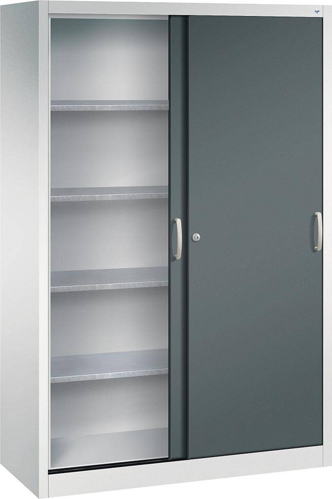 Schiebetürenschrank B1200xT500xH1950 mm RAL 7035/7016,4Fachböden - Artikel: 7830372481