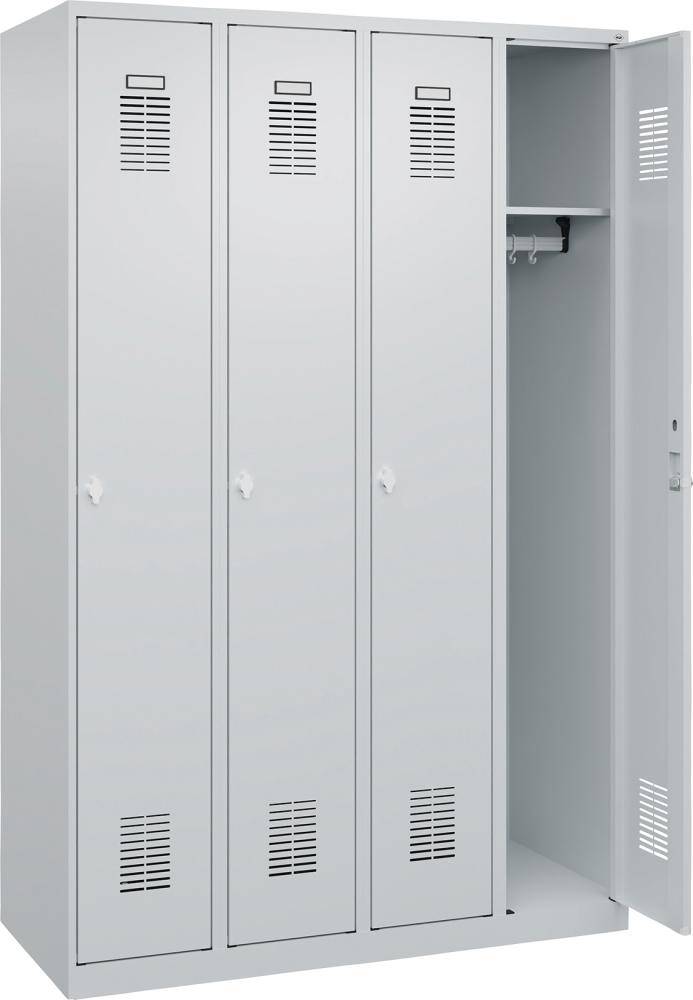 Garderobenschrank BASIC B1200xT500xH1850 mm RAL 7035/7035, 4 Abteile - Artikel: 7830372513