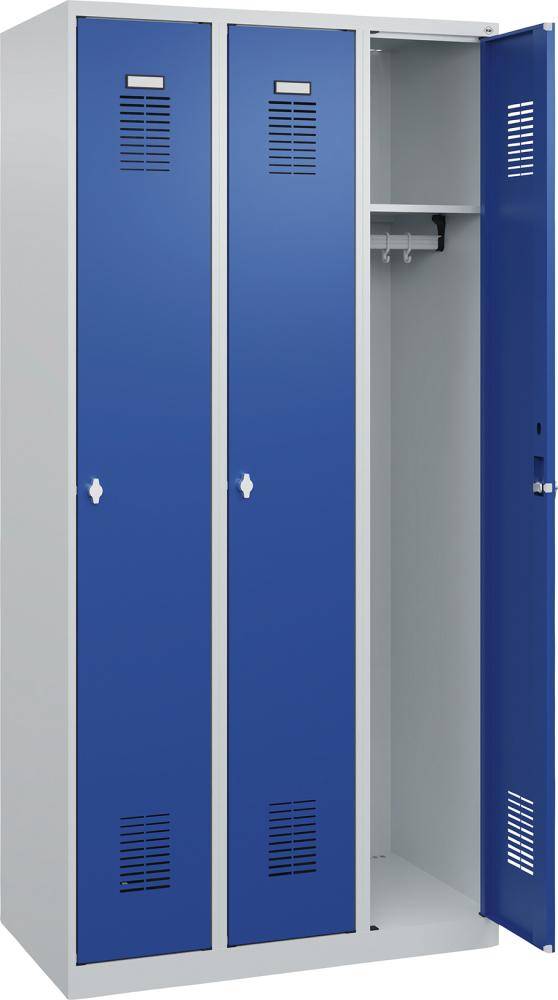 Garderobenschrank B900xT500xH1850 Korpus RAL 7035 LichtgrauTüren RAL 5010 Enzianblau - Artikel: 7830372522