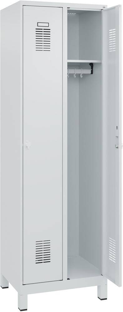 FORMAT Garderobenschrank B600xT500xH1950 mm RAL 7035/7035, 2 Abteile u. Füße (Selbstmontage) - Artikel: 7830372801