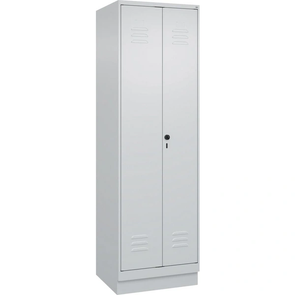 Wä.-Gard.-Schrank CLASSICB600xT500xH1950 mm RAL 7035/7035, 2 Abteile mit 100 mm hohem Sockel - Artikel: 7830373940 Wä.-Gard.-Schrank CLASSICB600xT500xH1950 mm RAL 7035/7035, 2 Abteile mit 100 mm hohem Sockel - Artikel: 7830373940