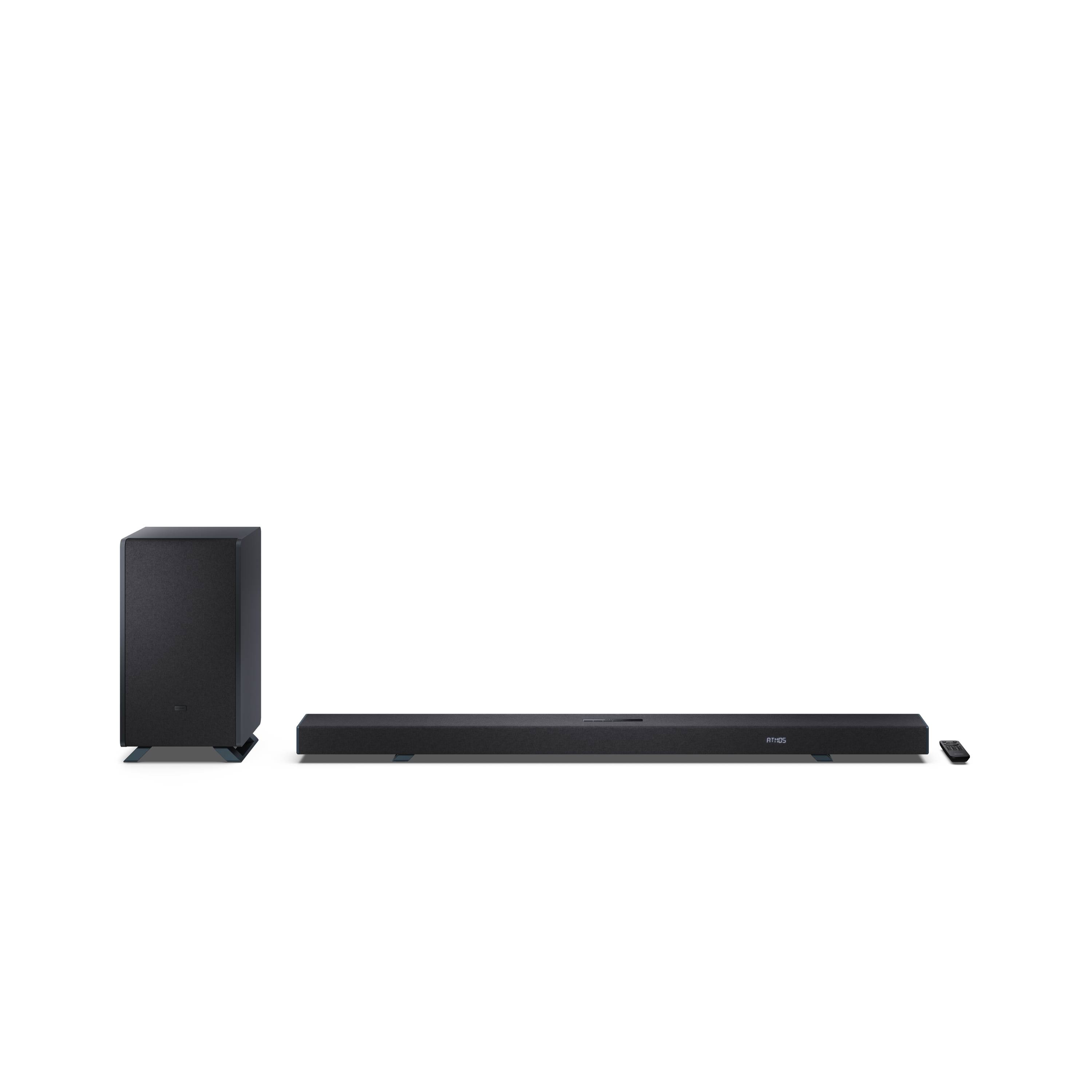 Sharp HT-SBW55121 Dolby Atmos Soundbar 5.1.2 mit DTS:X, kabellosem Subwoofer, HDMI eARC und Bluetooth 5.3