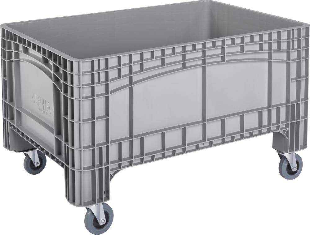 Großbehälter PE fahrbar B1200xT800xH730 mm grau Volumen 354 l Boden/Wände geschlossen - Artikel: 7830403385