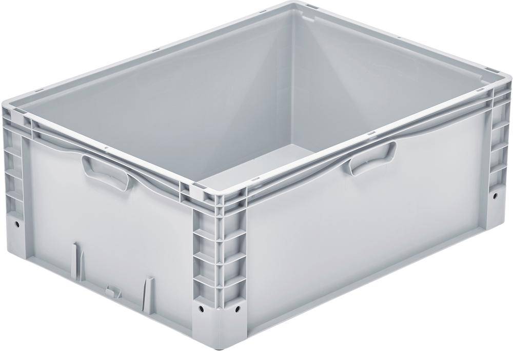 Eurobehälter B800xT600xH220 mm grau basicline plus Wände geschlossen - Artikel: 7830403391