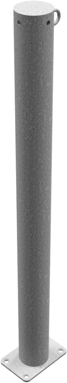 Schake 476P/1 Absperrpfosten Stahlrohr Ø 76 x 2,6 mm ortsfest für Dübelbefestigung feuerverzinkt mit 1 Öse