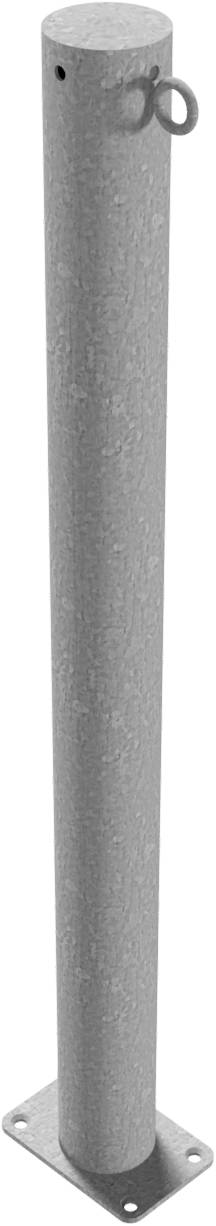 Schake 476P/1 Absperrpfosten Stahlrohr Ø 76 x 2,6 mm ortsfest für Dübelbefestigung feuerverzinkt mit 1 Öse