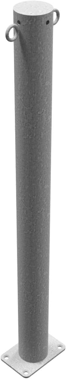 Schake 476P/2 Absperrpfosten Stahlrohr Ø 76 x 2,6 mm ortsfest für Dübelbefestigung feuerverzinkt mit 2 Ösen