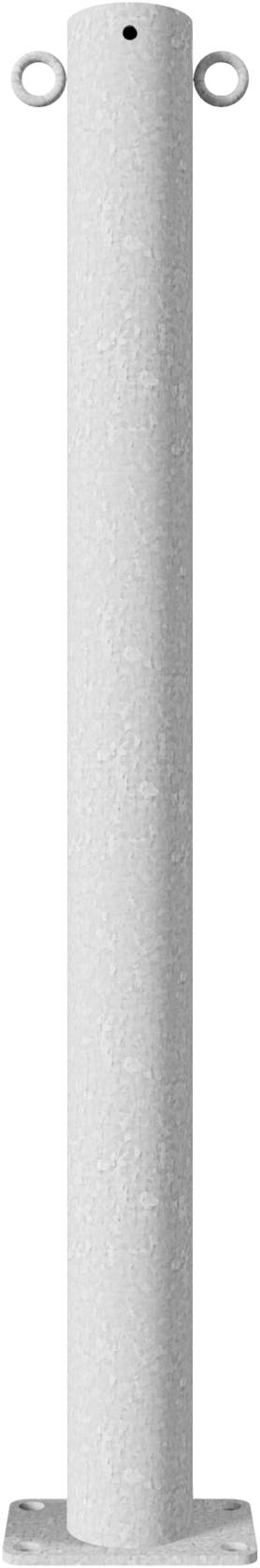 Schake 476P/2 Absperrpfosten Stahlrohr Ø 76 x 2,6 mm ortsfest für Dübelbefestigung feuerverzinkt mit 2 Ösen