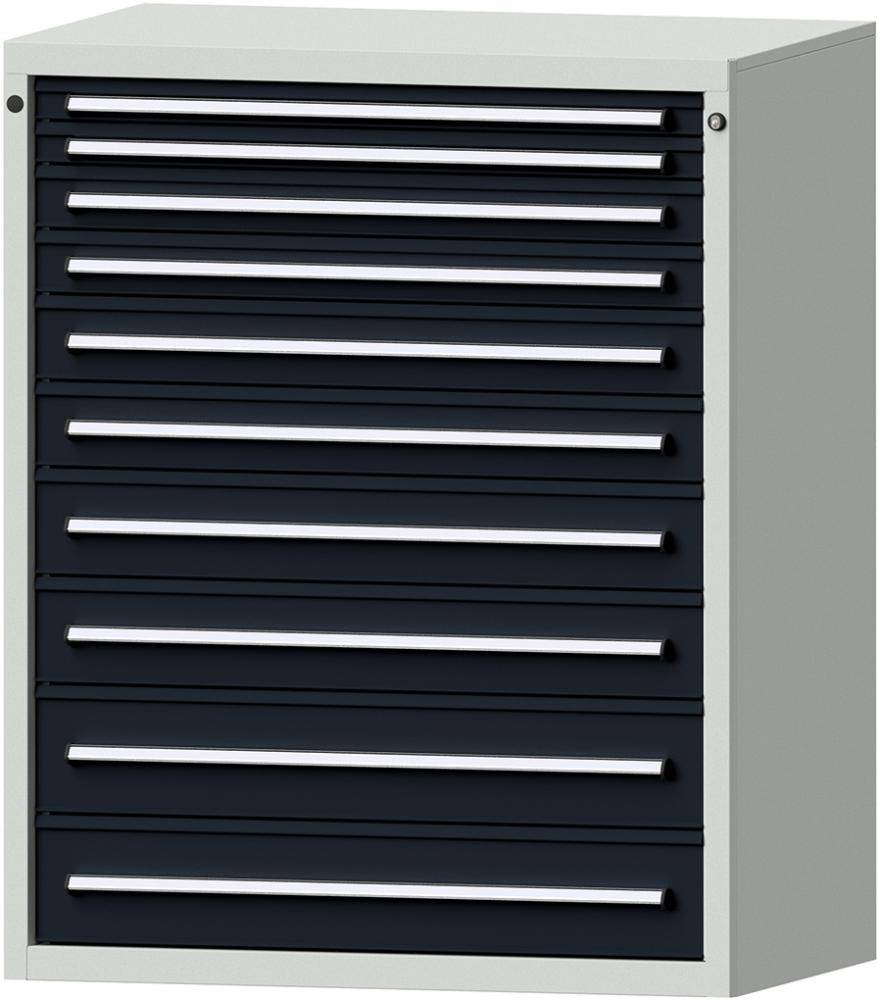 Format Schubladenschrank B1060xT675xH1300mm RAL7035/7016 10 Schubladen 75kg - Artikel: 7831963031