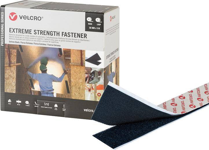 VELCRO® Klettband Extreme Strength Fastener50mm x 5m, schwarz - Artikel: 8412355200127