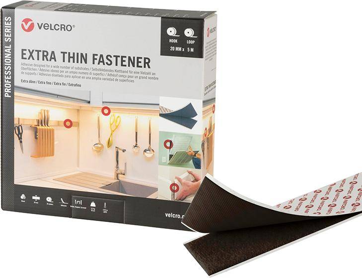 VELCRO® Klettband Extra Thin Fastener 50mm x 5m, schwarz - Artikel: 8412355200189