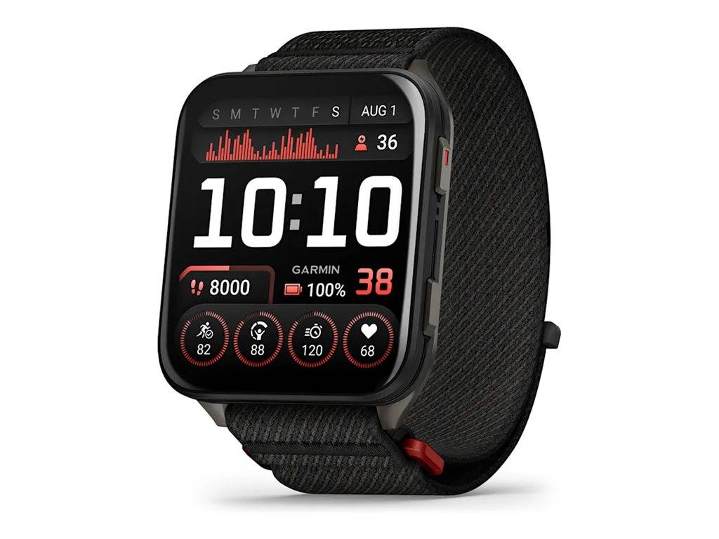 Garmin Venu X1 - Schwarz mit Schieferfaser-verstärktem Titan - Sportuhr mit Band - Nylon - schwarz - Anzeige 5.12 cm (2"")
