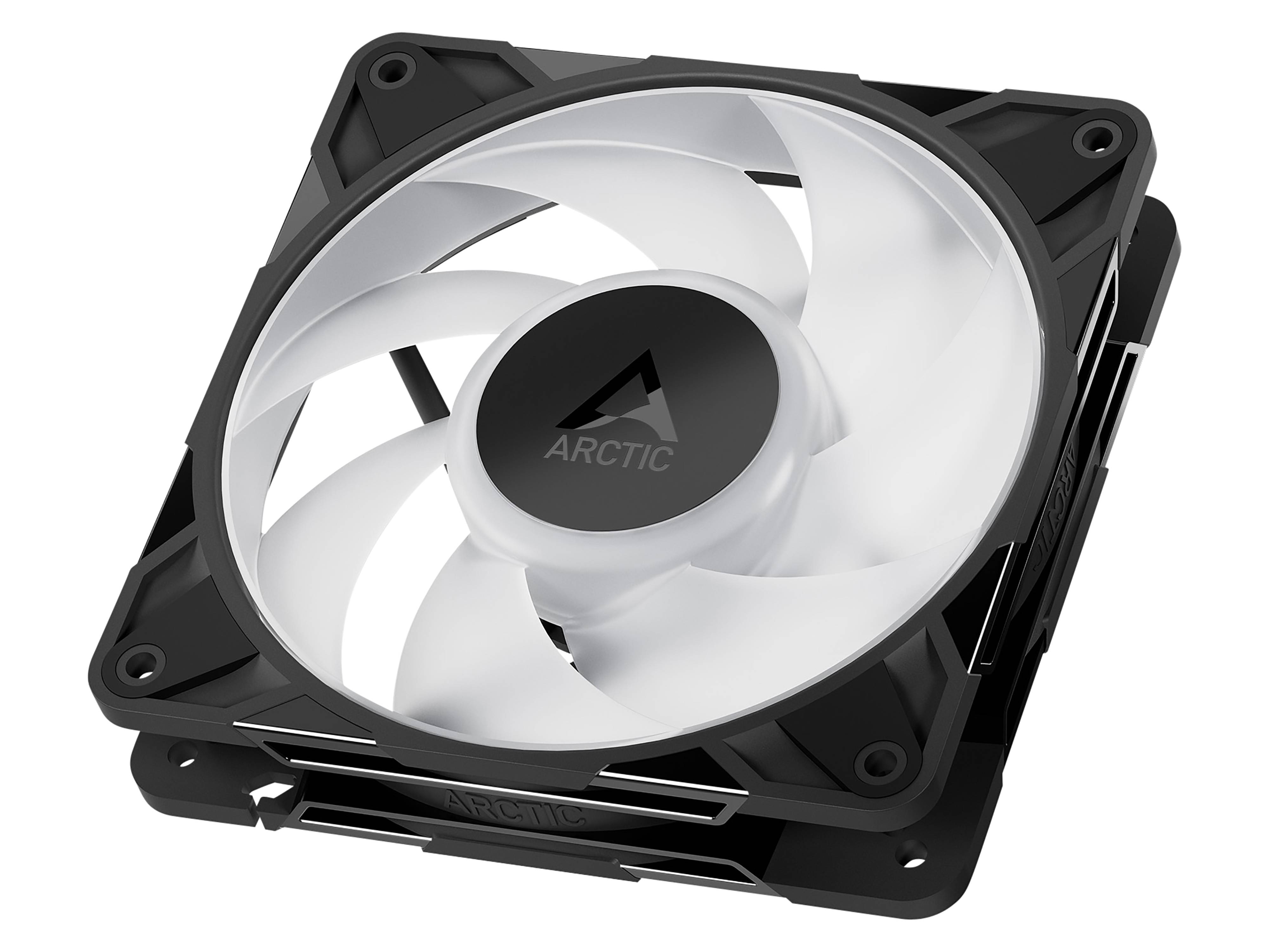 ARCTIC Freezer P12 Pro A-RGB - 120 mm A-RGB PWM-Lüfter mit Kabelsplitter, Ventilator, 12 cm, 131 m³/h, Schwarz, Weiß