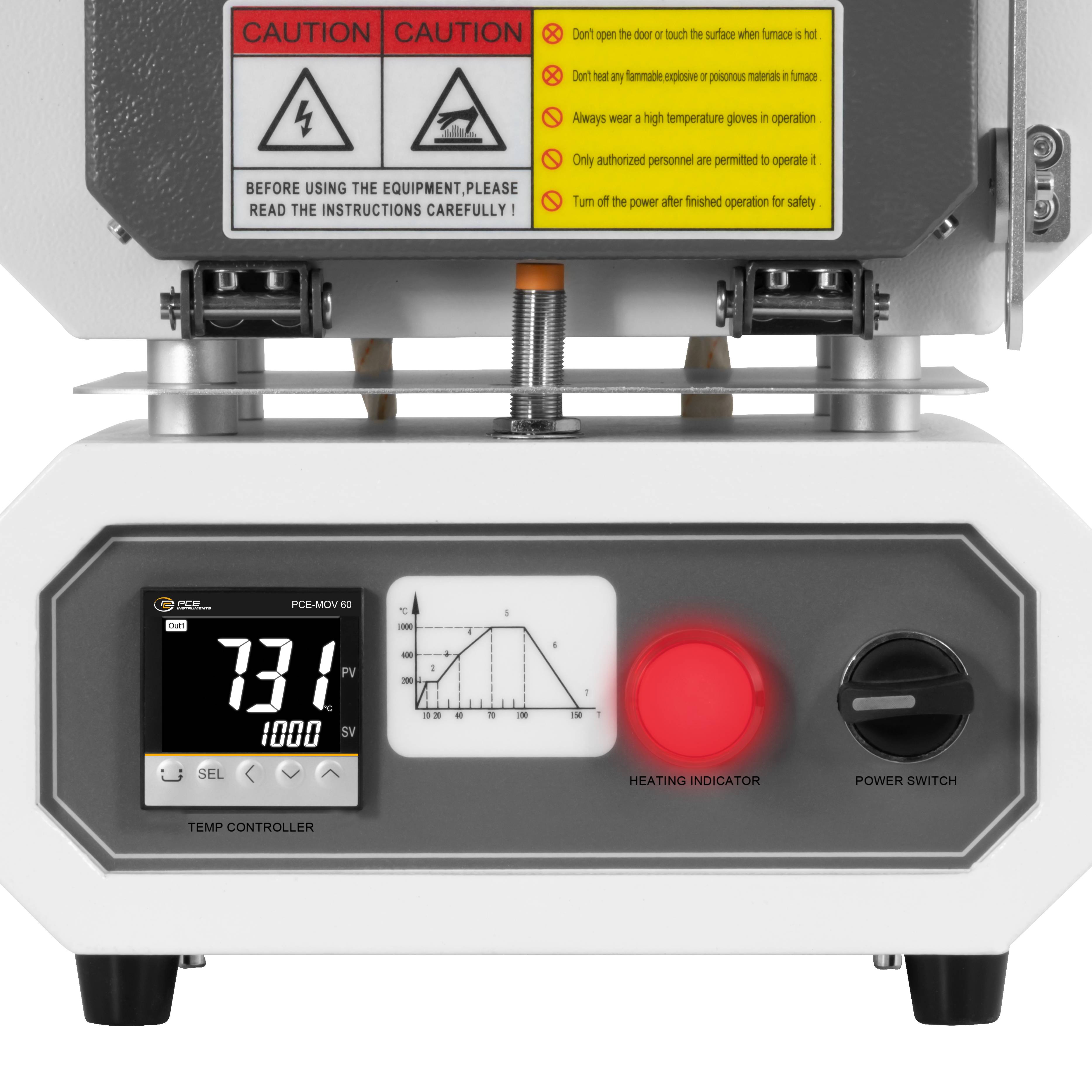 PCE Instruments Muffelofen PCE-MOV 60 |20 ... 1000 °C |PID Regelung mit ±1 °C Genauigkeit |Eingebauter Temperaturregler