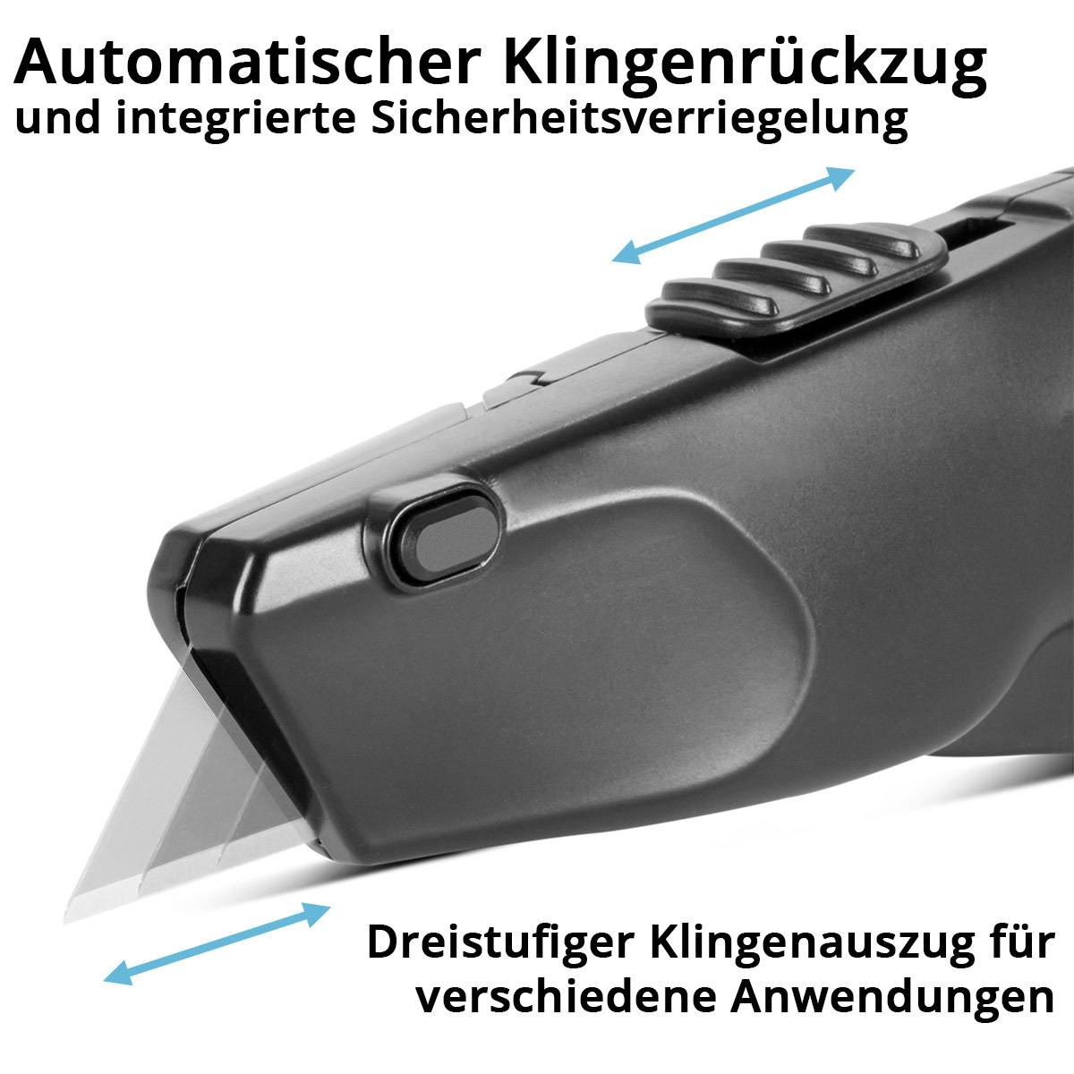STAHLWERK Cuttermesser UCM-19 ST 2er Set inkl. 10 Schnellwechsel-Klingen