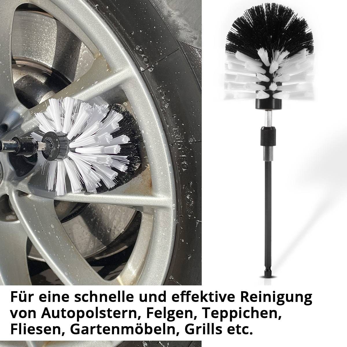 STAHLWERK Bürsten-Aufsatz 10er Set für Akkuschrauber und Bohrmaschinen