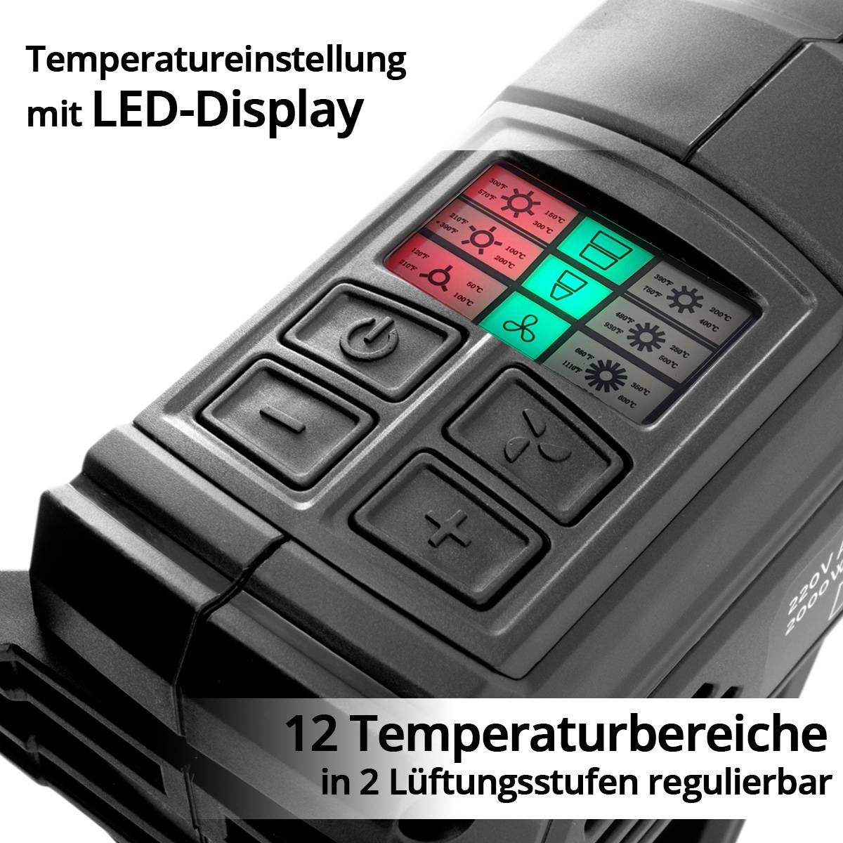 STAHLWERK HP-2000 PRO 2.000 Watt starke Heißluftpistole und Heißluftfön