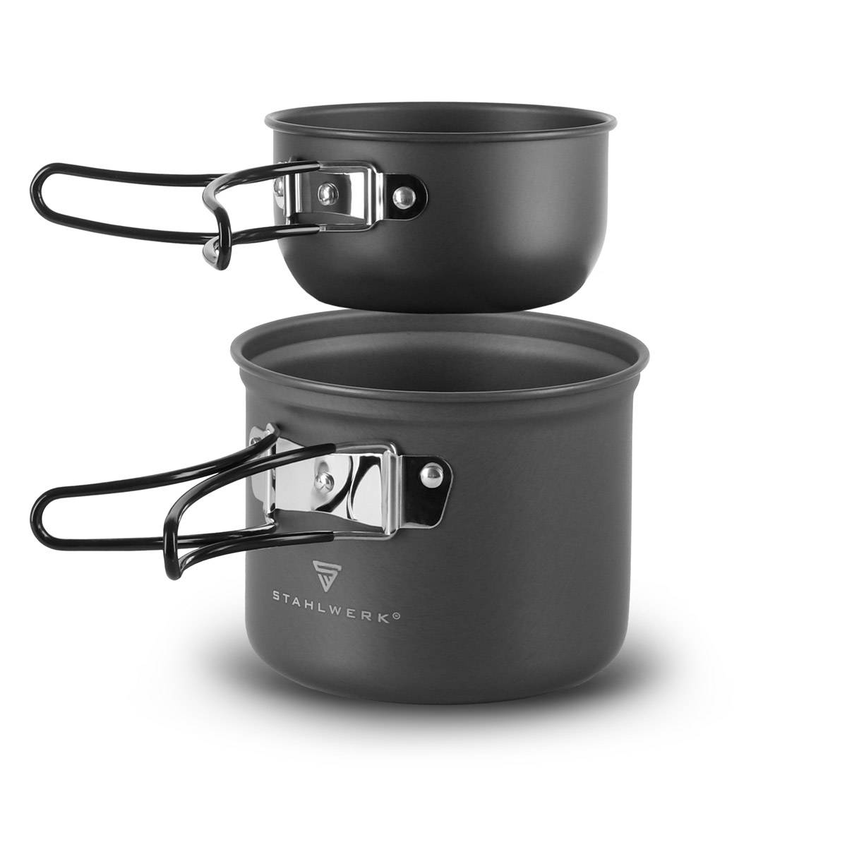 STAHLWERK Camping Kochgeschirr Alu Campinggeschirr Gaskocher Outdoor Set
