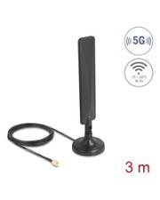Delock 5G LTE Antenne SMA Stecker 3 dBi omnidirektional mit Anschlusskabel RG-174 3 m