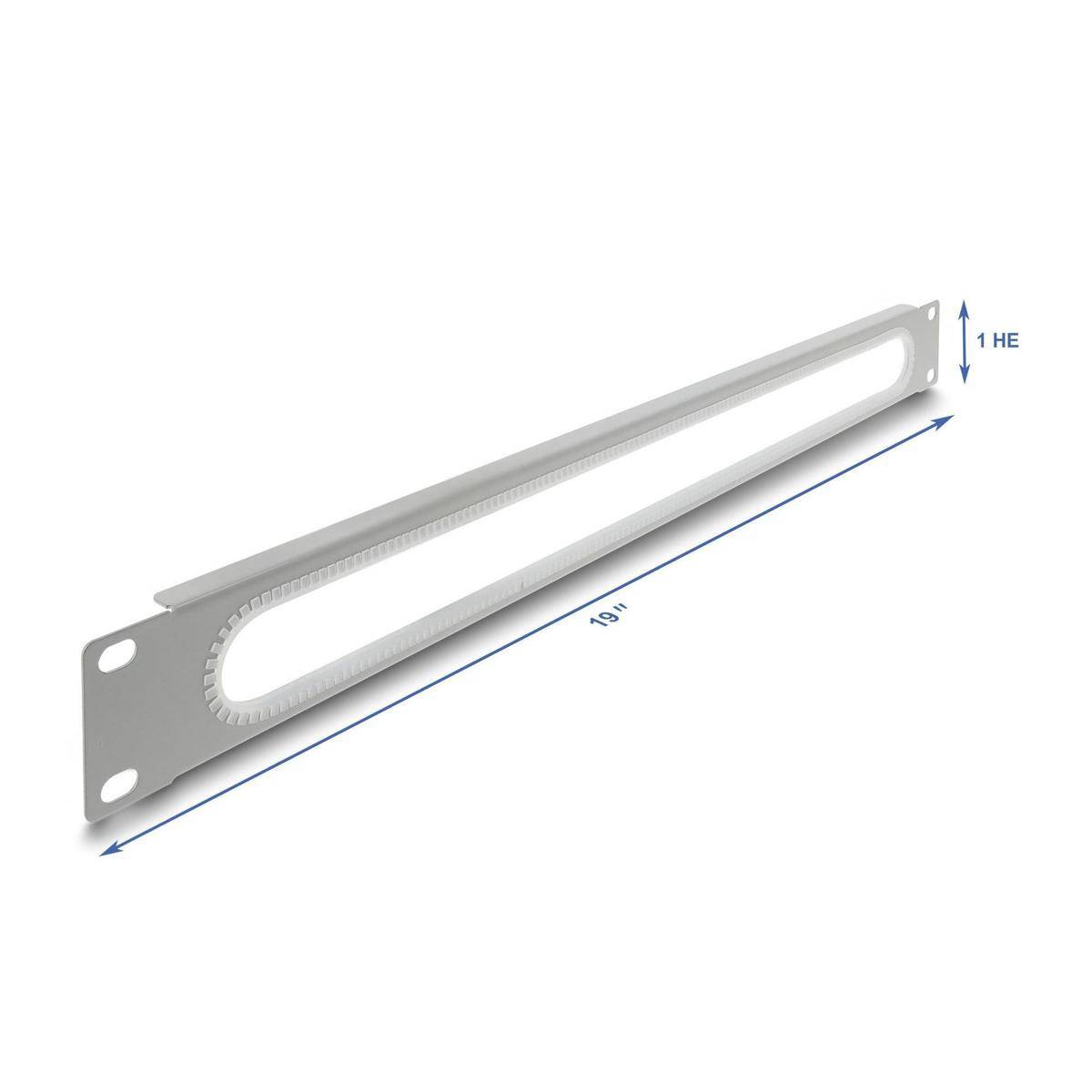 Delock 48,26 cm 19Zoll 1 HE Kabeldurchfuhrung mit Kantenschutz grau 1