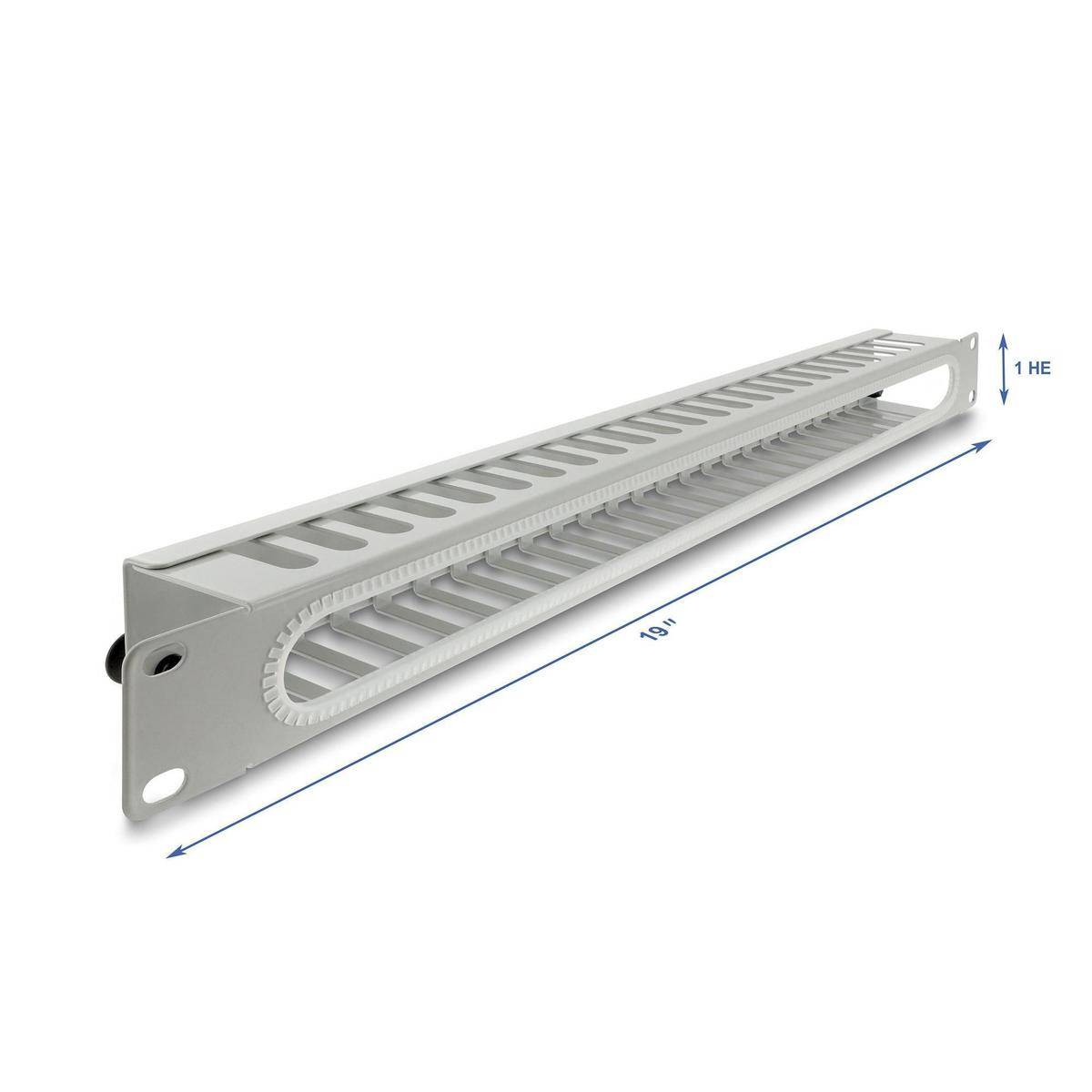 Delock 48,26 cm 19Zoll 1 HE Kabelmanagement Rangierpanel mitÖffnung und Kantenschutz 1