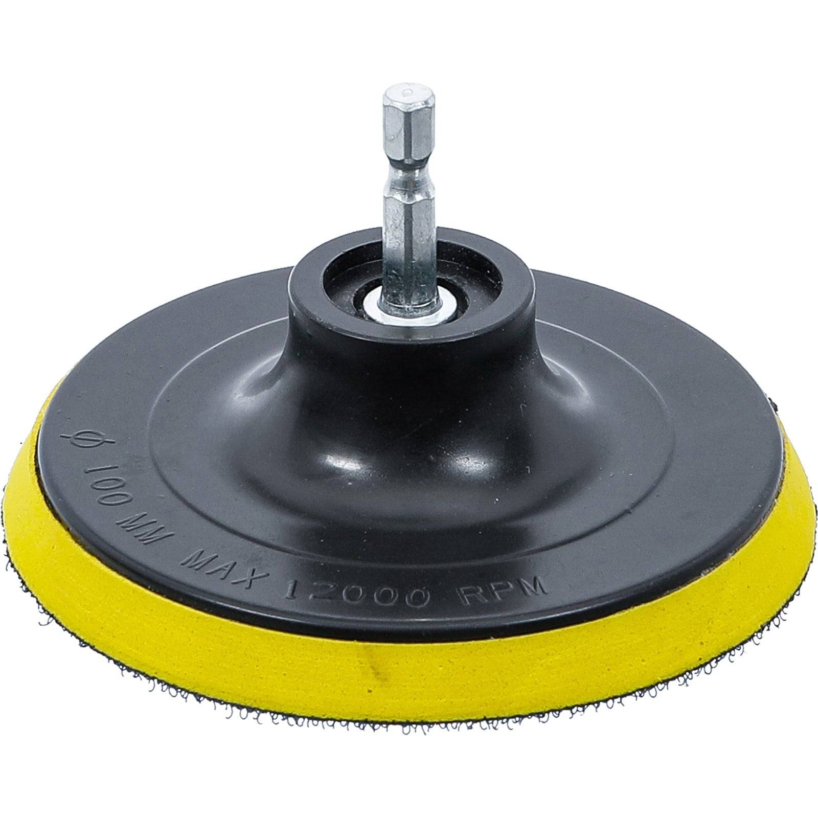 Schwarze und gelbe Rotationswerkzeug-Aufsatz mit dem Aufdruck 