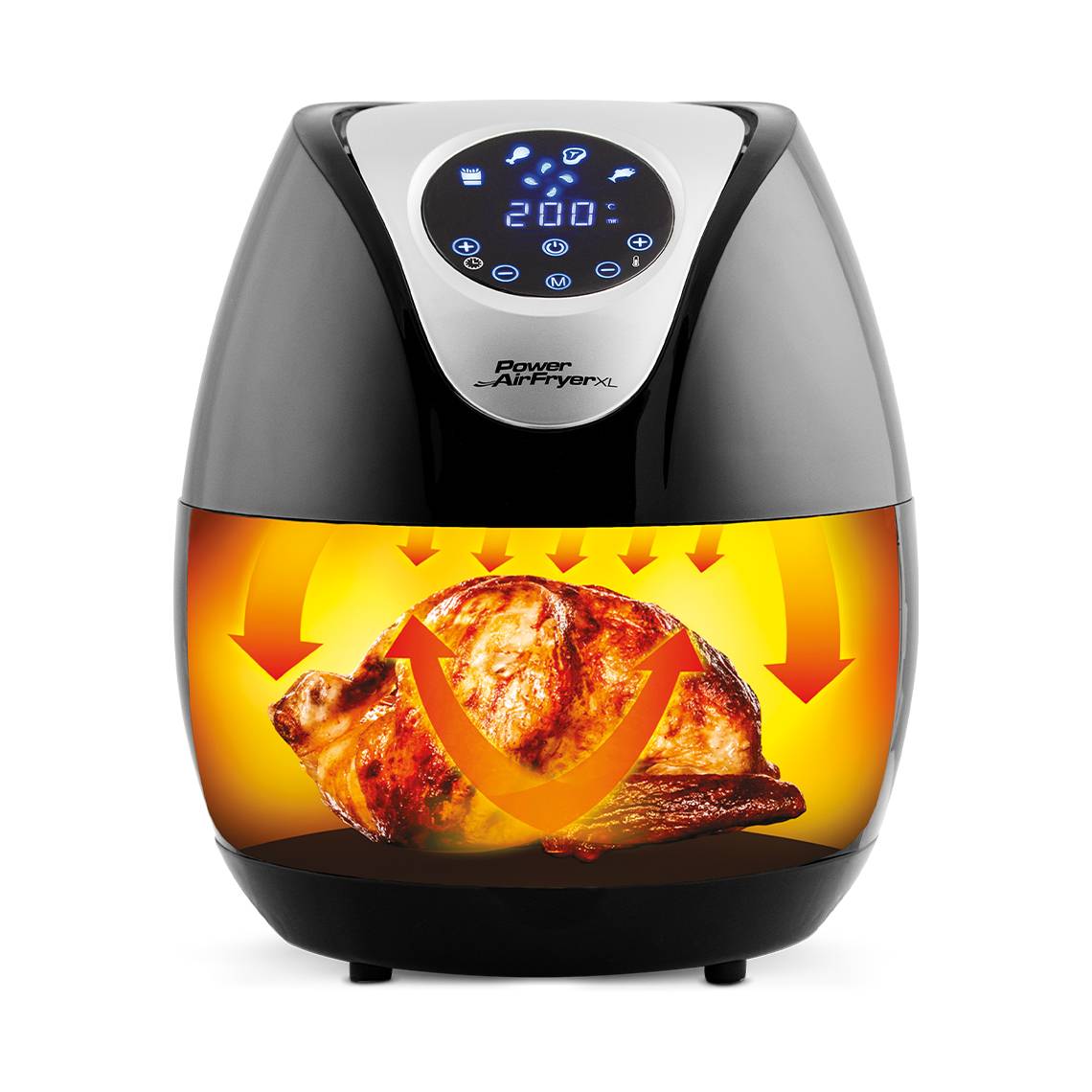 PowerXL Air Fryer 2,3 l - Heißluftfritteuse - Küchengerät – Frittieren ohne Fett - Programmautomatik & Easy-Touch-Display - Antihaftbeschichtung