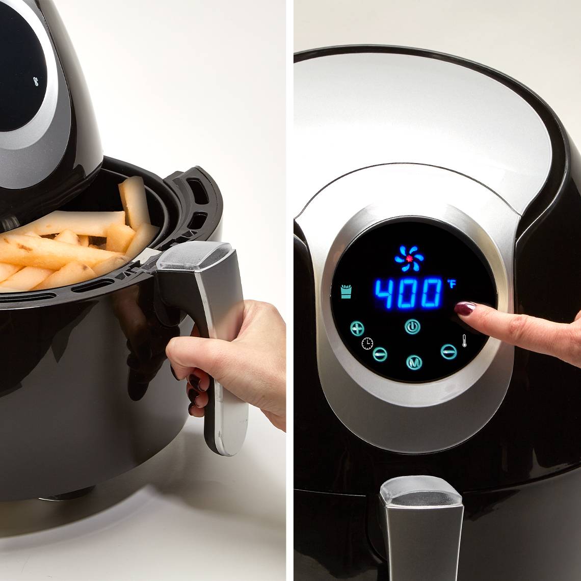 PowerXL Air Fryer 2,3 l - Heißluftfritteuse - Küchengerät – Frittieren ohne Fett - Programmautomatik & Easy-Touch-Display - Antihaftbeschichtung
